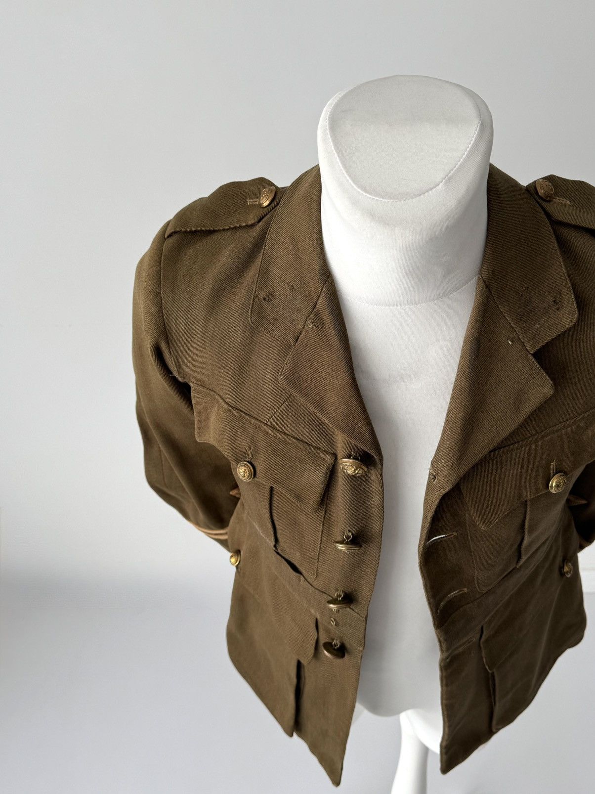 Vintage WW1 British Army Officers Cuff Rank Service Dress Tunic Size US S / EU 44-46 / 1 - 5 Thumbnail