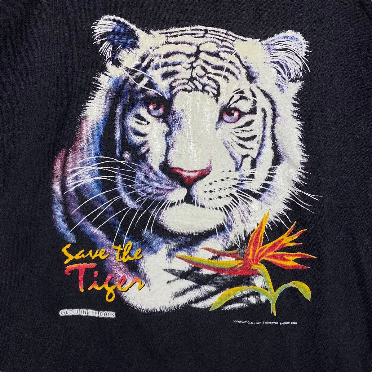 Vintage Vintage 90's SAVE THE TIGER Glow In The Dark Graphic Tee Size US L / EU 52-54 / 3 - 2 Thumbnail