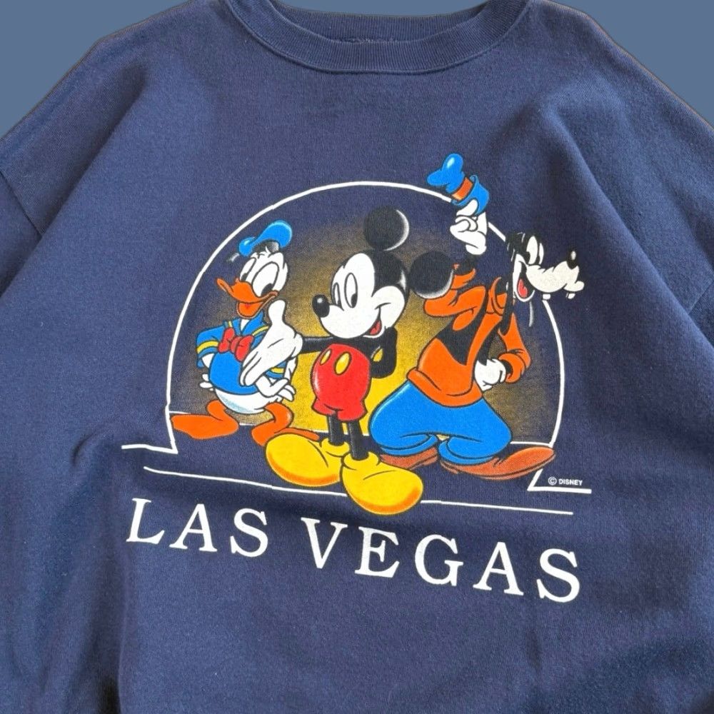 Mickey Unlimited VINTAGE Disney Mickey Mouse Goofy Donald Vegas Crewneck Sweatshirt XL Blue Mens Crew Neck 90s Cartoon Sweatshirt Size US XL / EU 56 / 4 - 1 Thumbnail