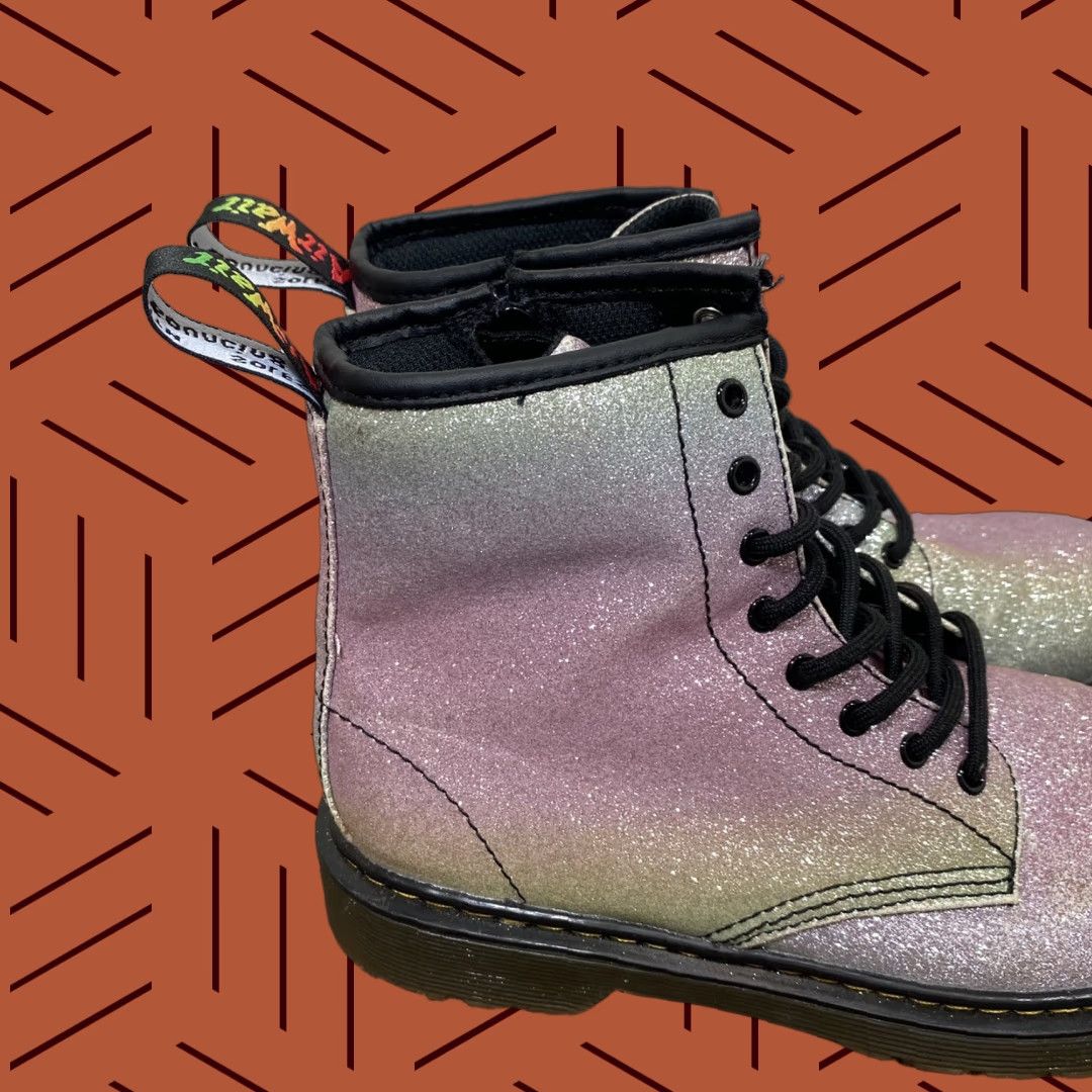 Dr. Martens VINTAGE Dr. Martens Boots Rainbow Glitter Zipper J Womens US 5 Style 1460J JY004 Size US 5.5 / IT 35.5 - 1 Thumbnail