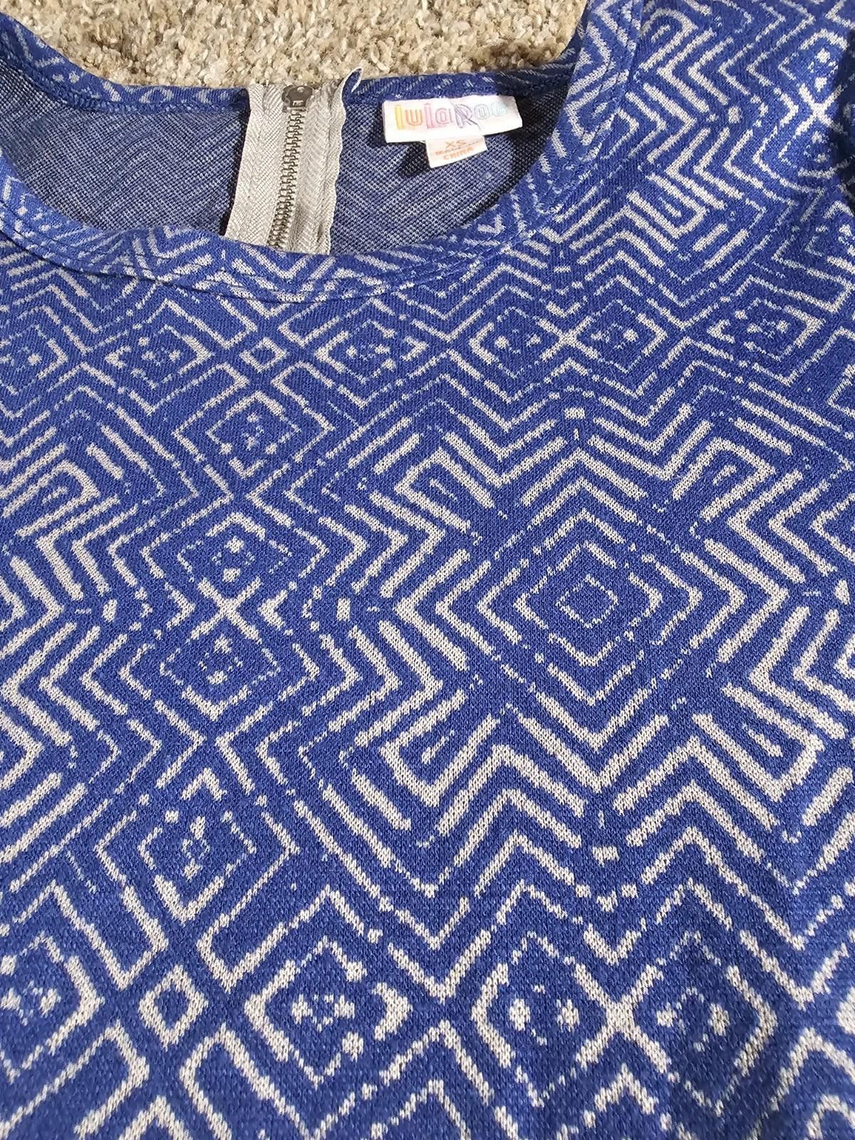 Other Lularoe 1/2 Zip Blue Dress Size XS / US 0-2 / IT 36-38 - 3 Thumbnail