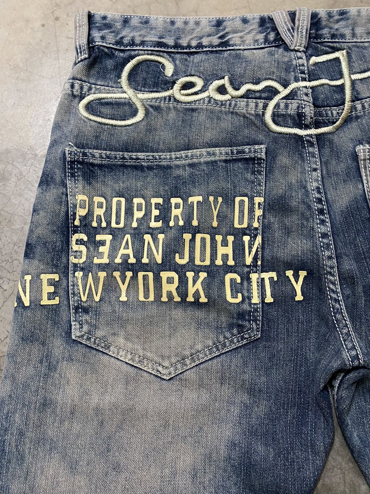 JNCO × Sean John Y2k Sean John Acid Wash Denim Baggy p108 Size US 35 - 16 Thumbnail