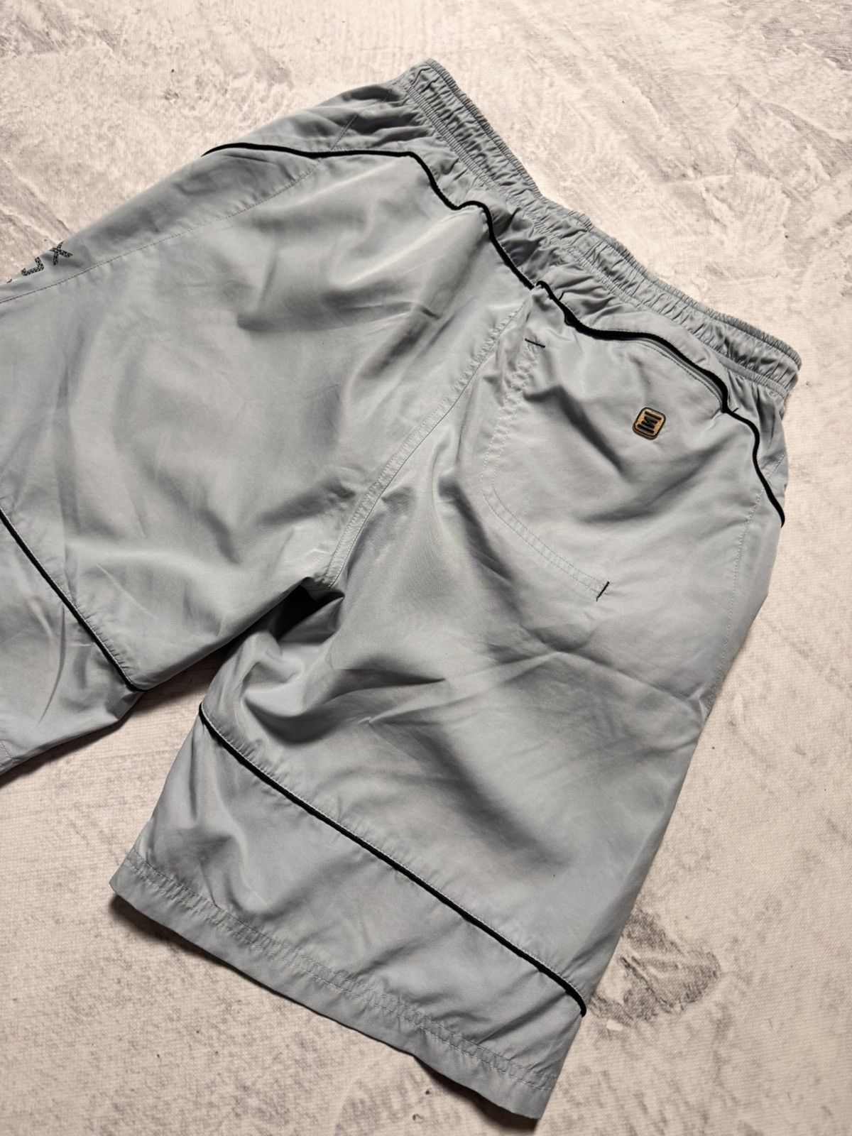 Nike × Vintage 00s Nike Shox Vintage Nylon Baggy Drill Shorts Y2K Size US 32 / EU 48 - 5 Thumbnail
