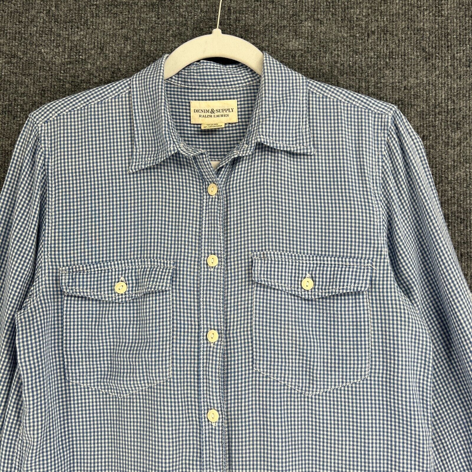 Denim & Supply Ralph Lauren Denim & Supply Ralph Lauren Blue White Gingham Plaid Size S Size S / US 4 / IT 40 - 2 Thumbnail