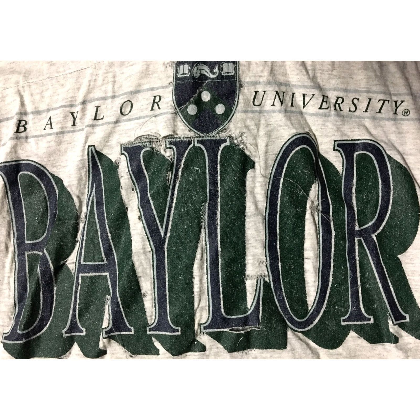 Jansport VINTAGE Baylor University Thrashed 90s Distressed Shirt XL Gray USA College University JanSport T-Shirt Mens Logo/Graphic Tee Size US XL / EU 56 / 4 - 2 Thumbnail