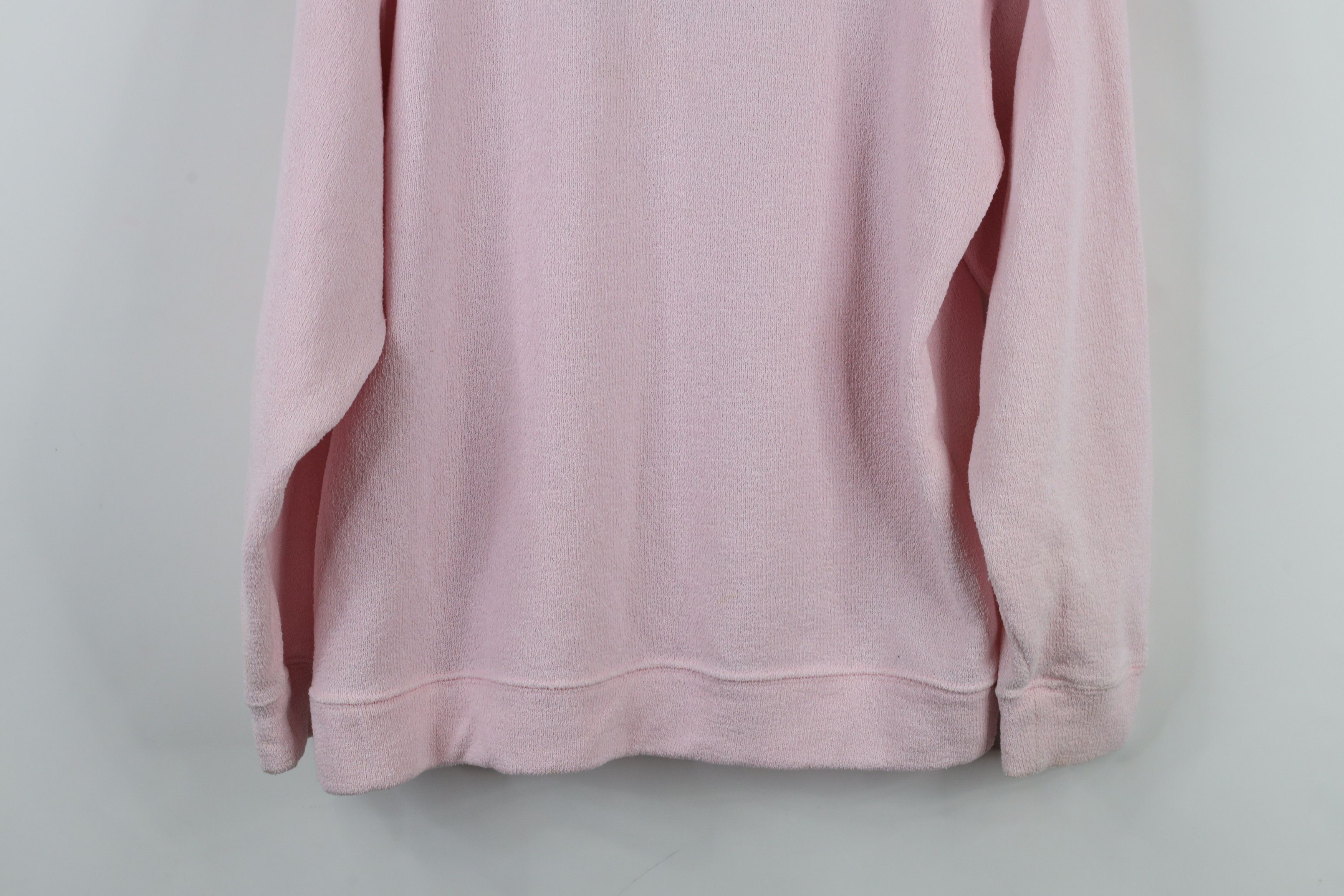 Cabelas × Vintage Vintage 90s Cabelas Flower Terry Cloth Sweatshirt Pink Size M / US 6-8 / IT 42-44 - 14 Thumbnail