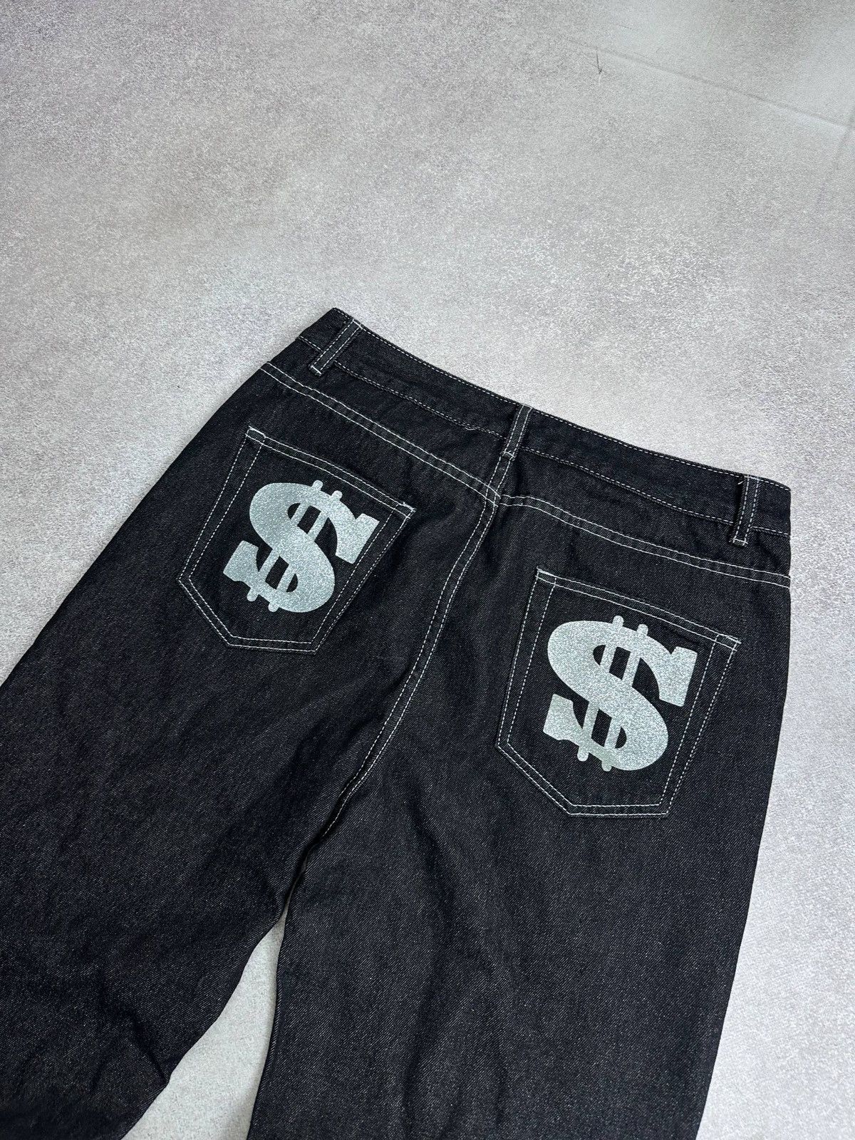 Japanese Brand Vintage Bjork Dollars Embroidery Baggy Jeans Pants M Size US 32 / EU 48 - 5 Thumbnail