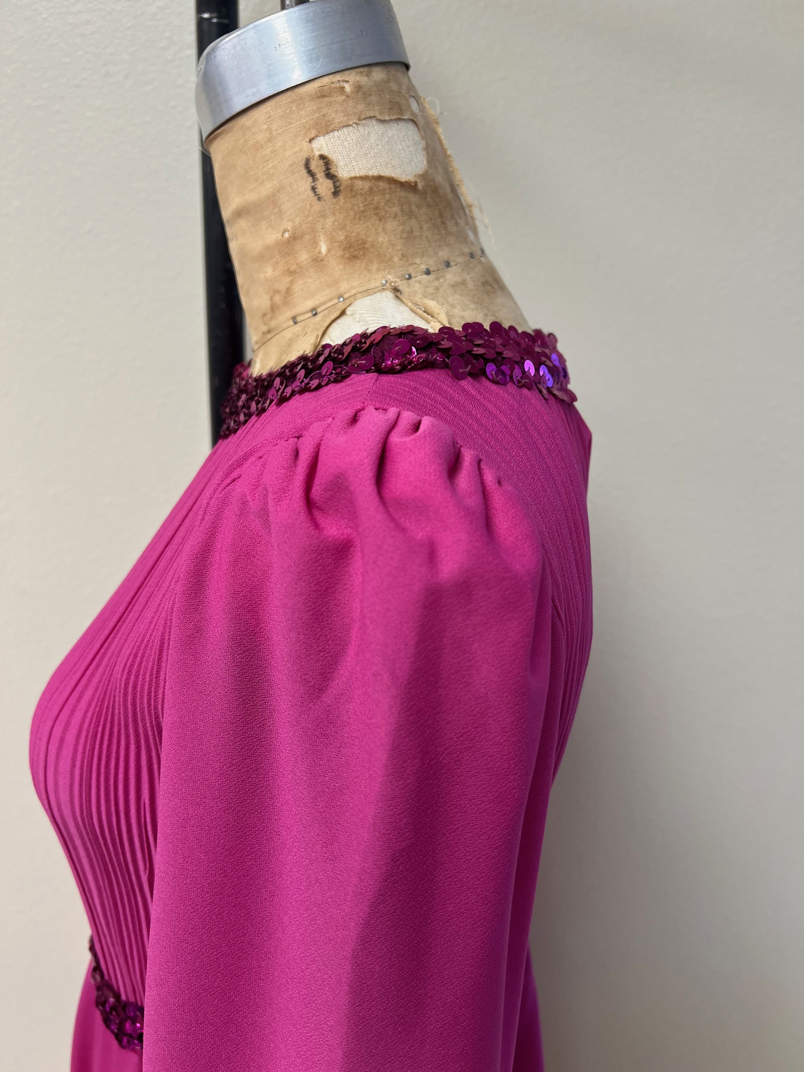 Other EUC Vintage 70s Boston Maid Sequined Long Sleeve Dress Med Size M / US 6-8 / IT 42-44 - 5 Thumbnail