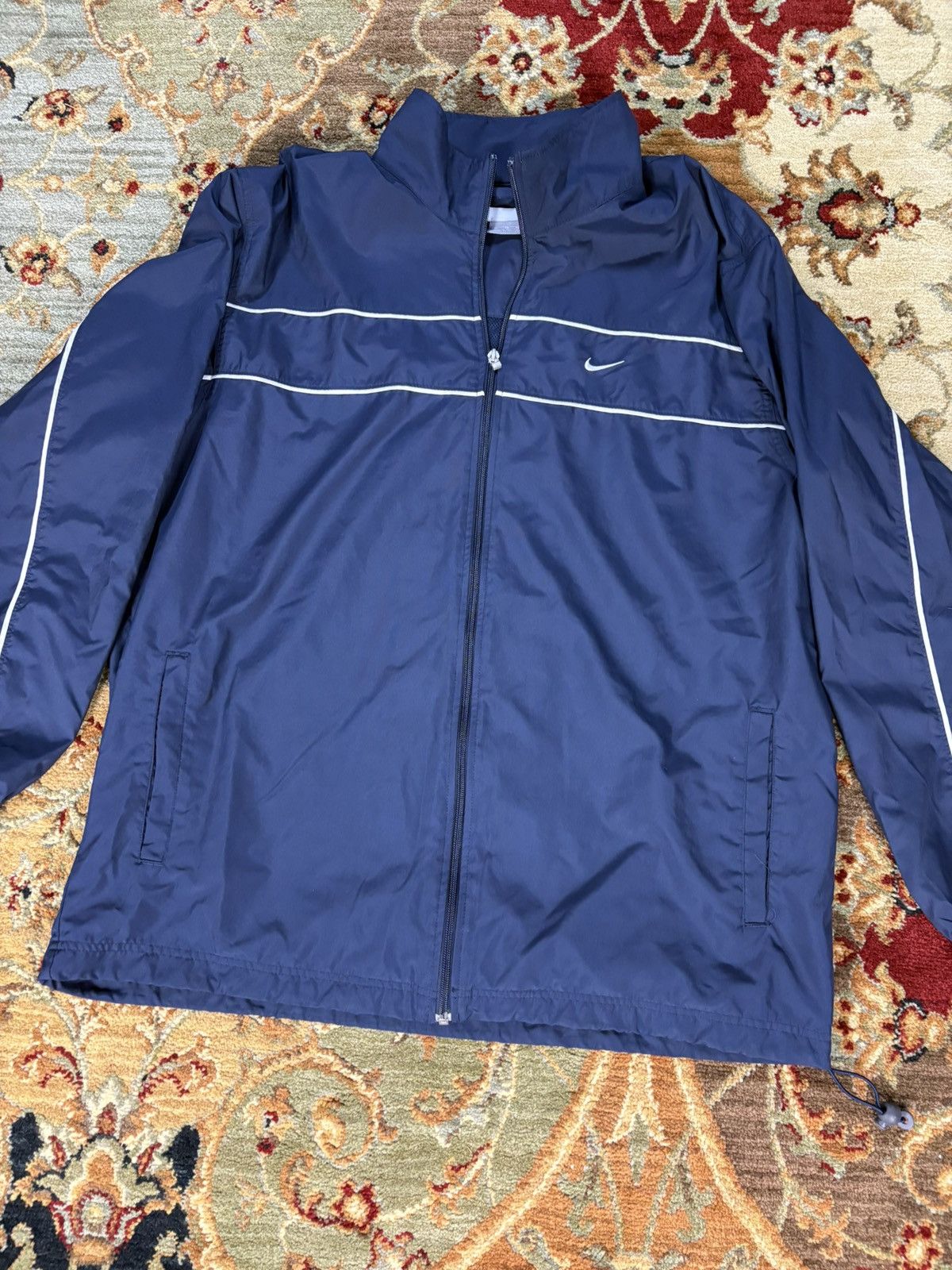 Nike × Vintage Y2K 2000 Navy Nike Windbreaker ZipUp Jacket Size US XL / EU 56 / 4 - 3 Thumbnail