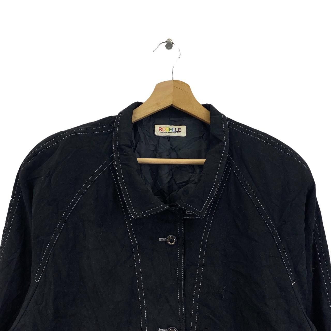 Vintage Vtg 90’ ROSELLE SOPHISTICATED Black Coat Jacket Size L / US 10 / IT 46 - 3 Thumbnail