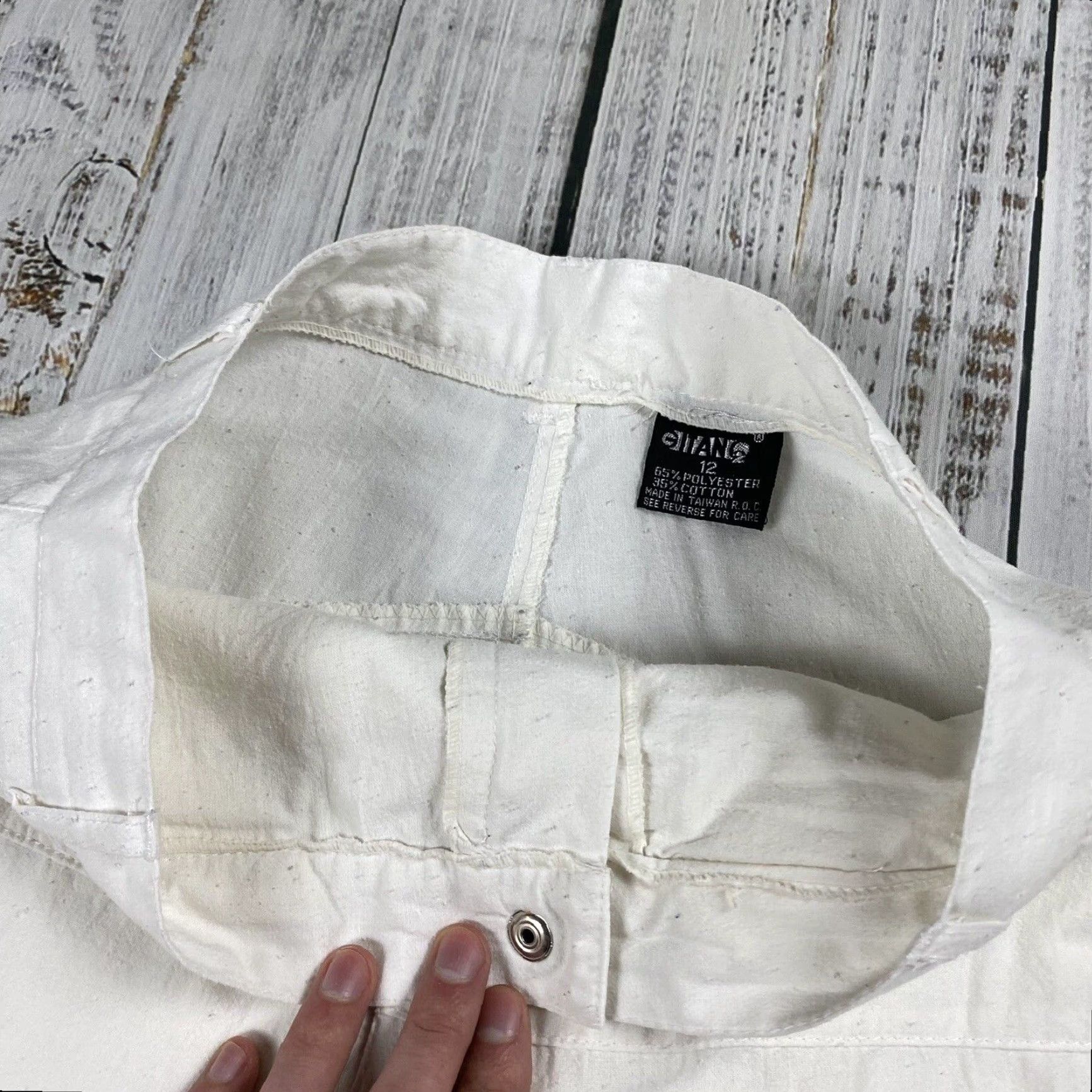 Vintage VINTAGE Gitano Women's Cargo Pants 28x28 White Lightweight Baggy Parachute 80s 90s Mens Size 28" / US 6 / IT 42 - 6 Thumbnail