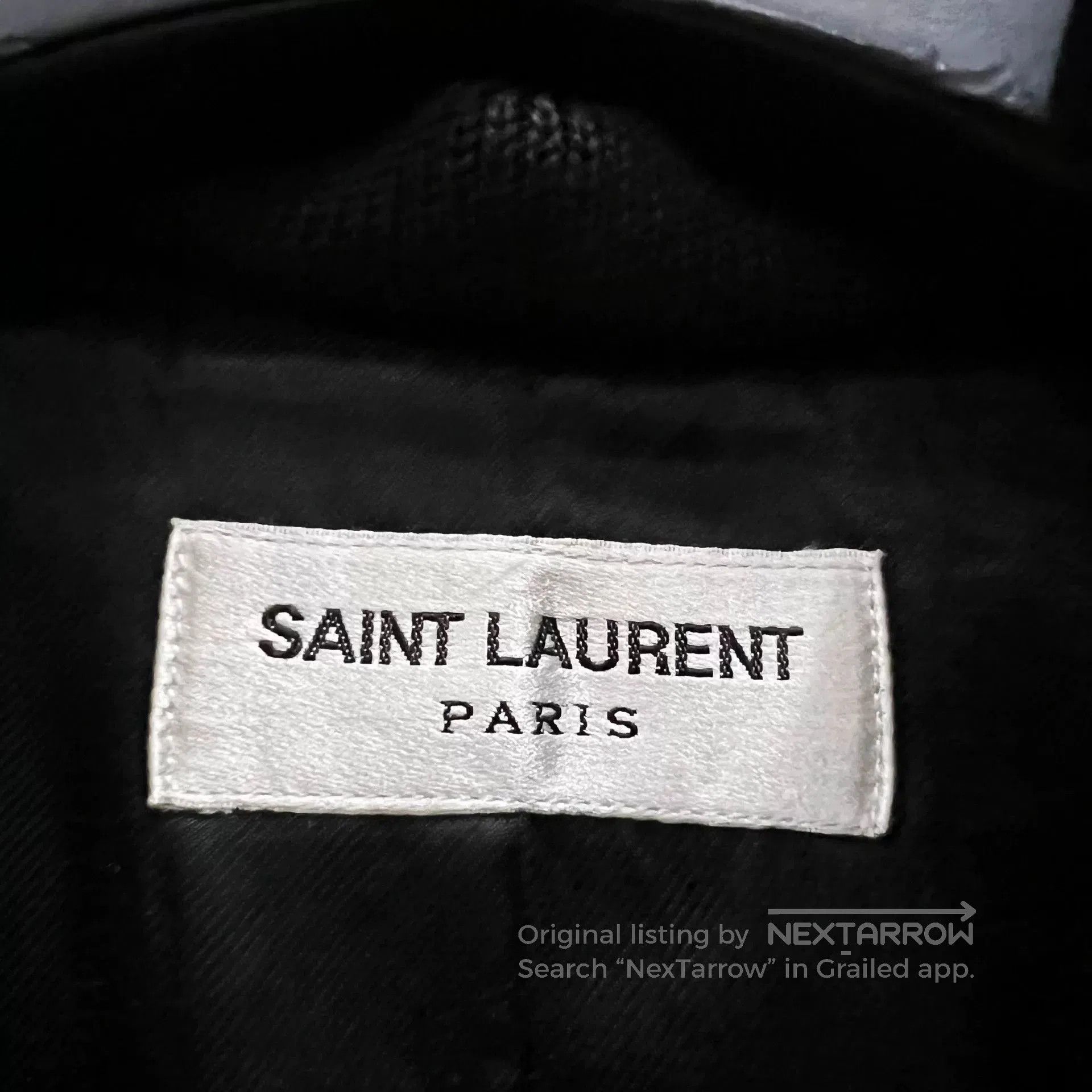 Saint Laurent Paris Saint Laurent Dark Blue Leather Sleeve Jacket. Size US M / EU 48-50 / 2 - 2 Thumbnail