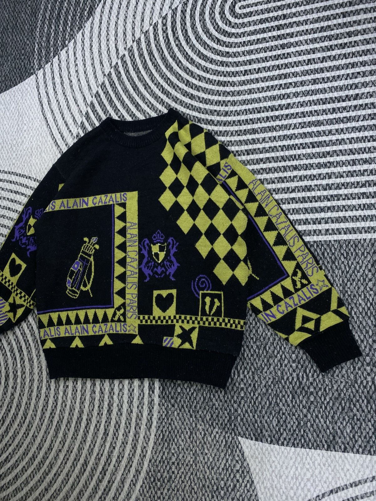 Japanese Brand Vintage Alain Cazalis Patchwork Native Knitted Sweatshirt Size US M / EU 48-50 / 2 - 3 Thumbnail