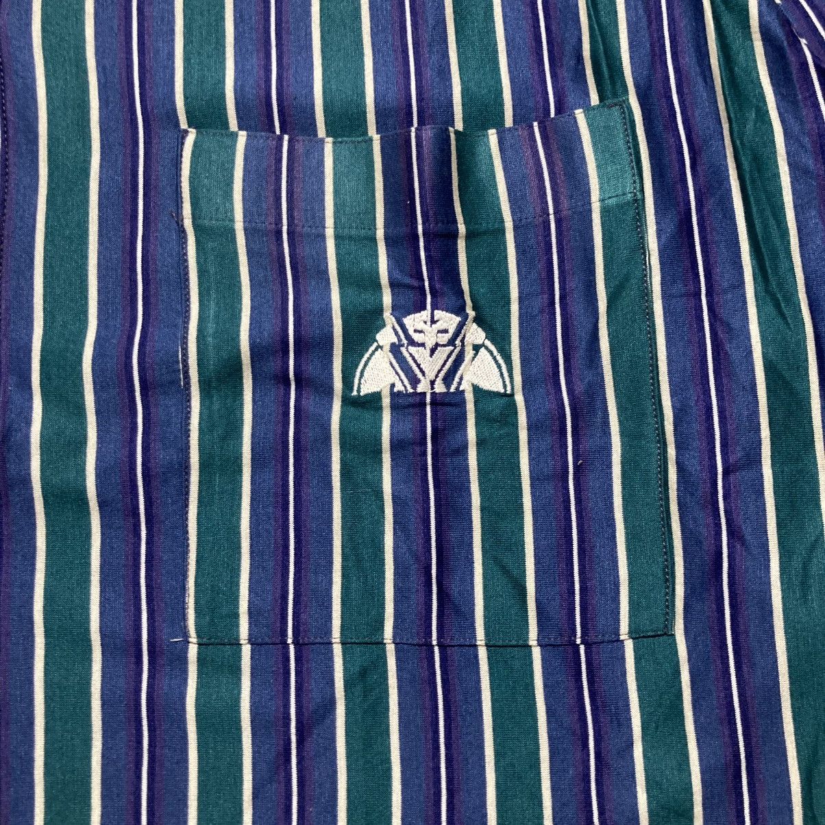 Vintage 🇮🇹 1990s Vintage Pavesi Polvato Silk Striped Shirt Luxury Size US L / EU 52-54 / 3 - 5 Thumbnail