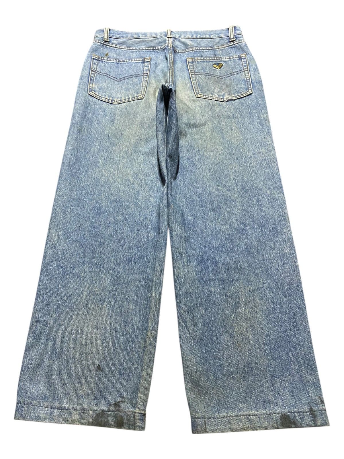 Valentino Vtg Mario Valentino Dirty Mud Wash Distressed Loose Jeans Size US 31 - 2 Thumbnail