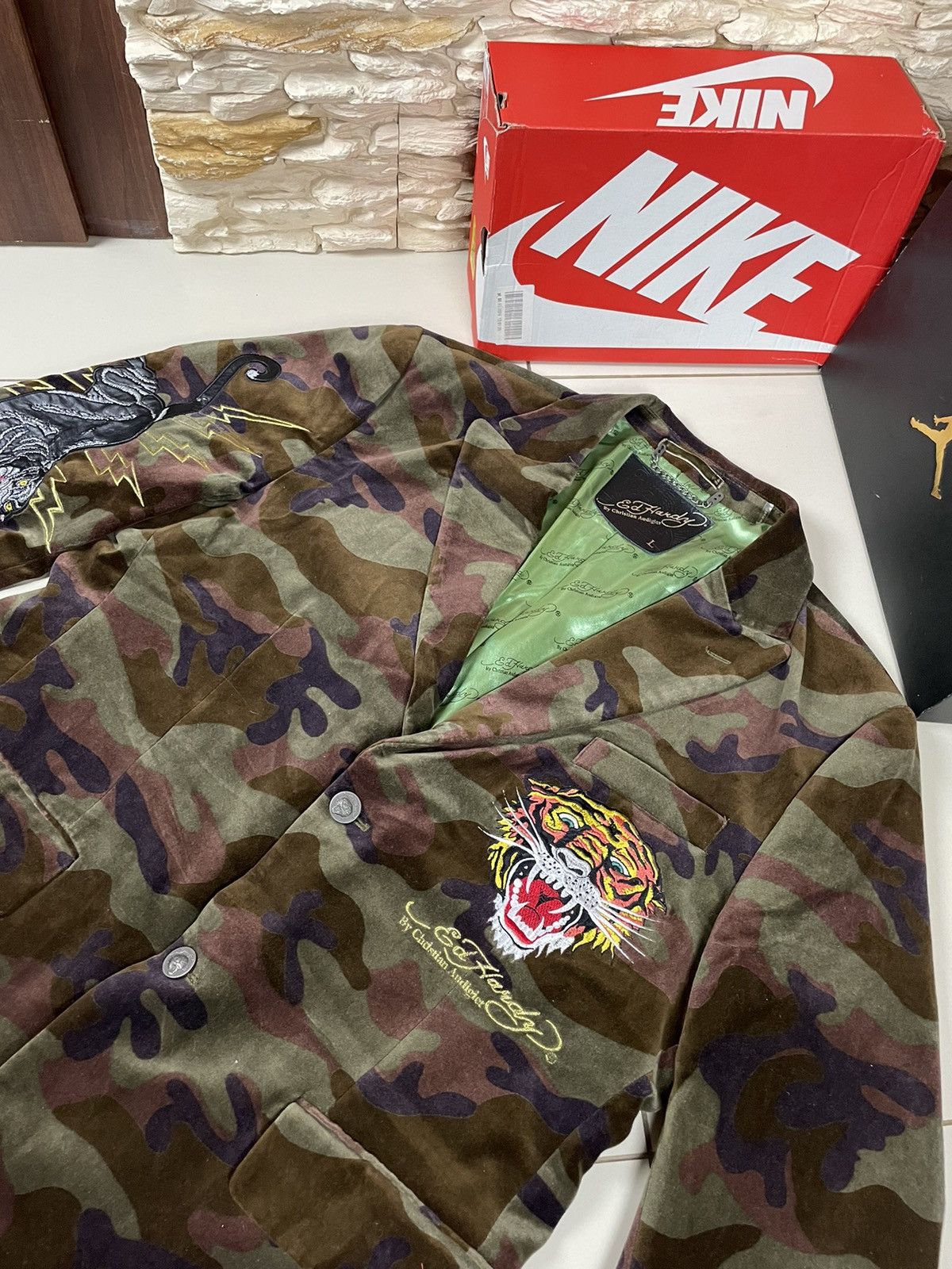 Ed Hardy × Vintage Ed Hardy by Christian audiger army blazer L Size US L / EU 52-54 / 3 - 2 Thumbnail