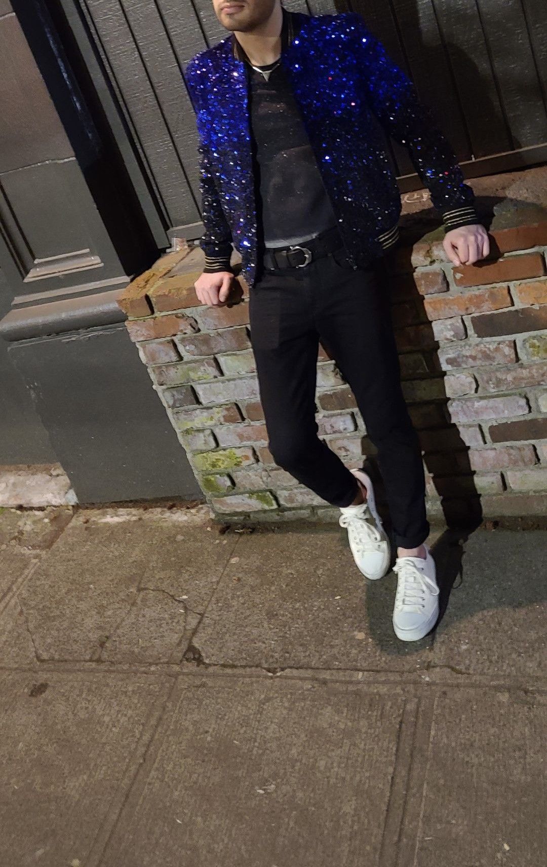 Saint Laurent Paris Saint Laurent Paris Teddy Varsity Sequin Bomber Jacket Blue Size US XS / EU 42 / 0 - 11 Thumbnail