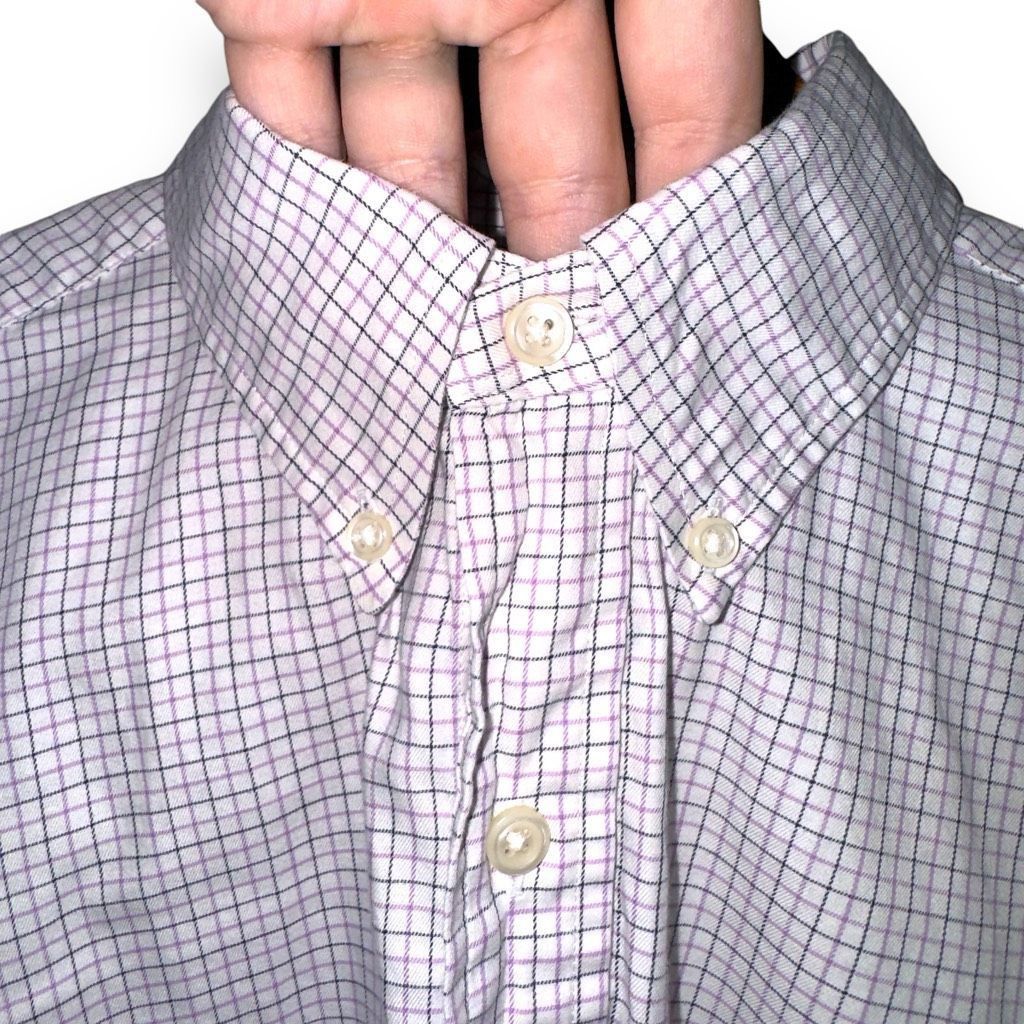 Polo Ralph Lauren Polo Ralph Lauren White & Purple Check Button Down Shirt 15. Size US M / EU 48-50 / 2 - 3 Thumbnail