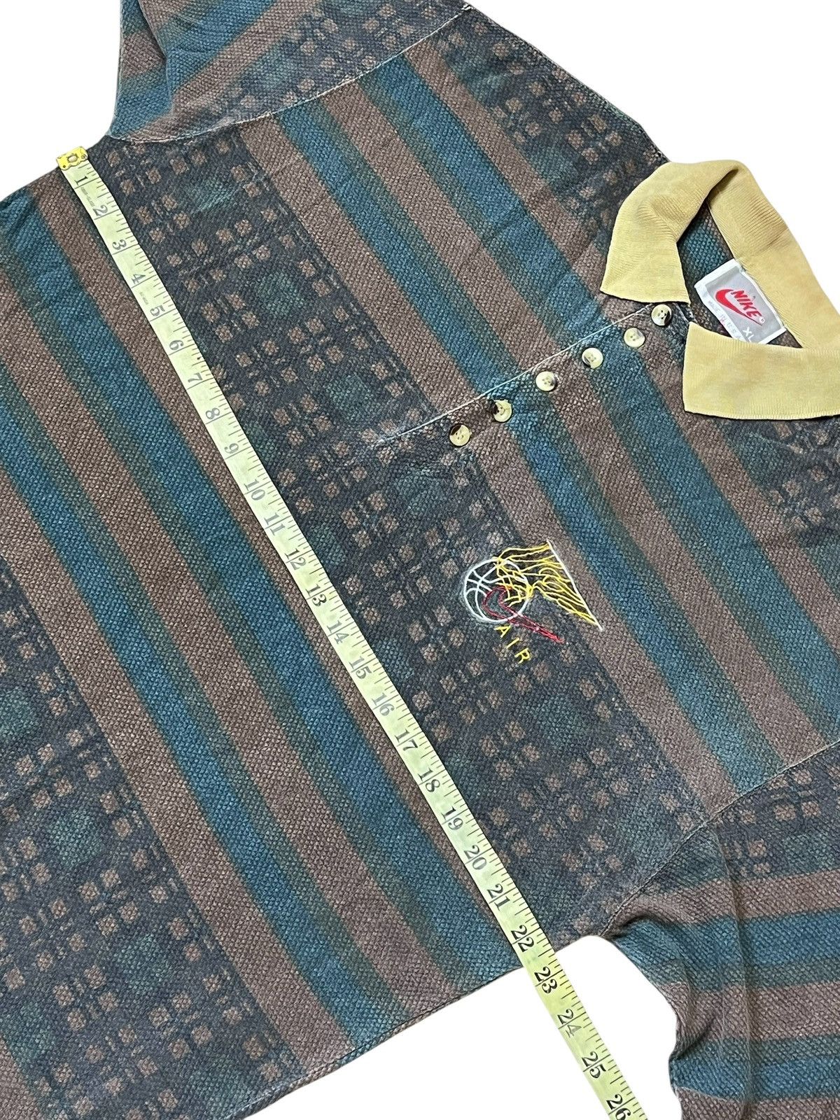 Nike Rare🔥Vintage 90s NIKE AIR striped gray tag rugby shirts Size US XL / EU 56 / 4 - 12 Thumbnail