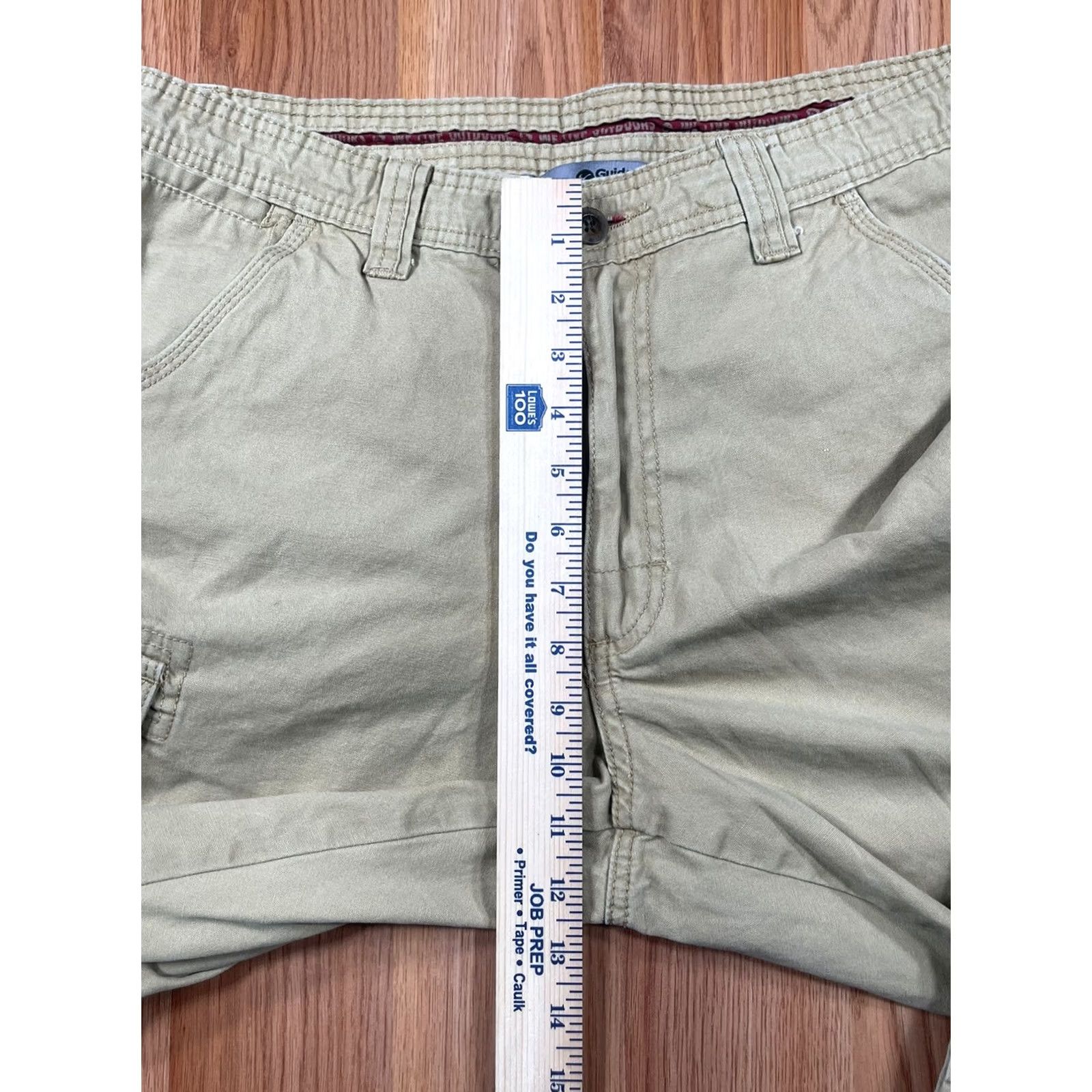 Vintage Guide Series Cargo Pants Mens 36Wx34L Khaki Beige Flat Front Straight Fit Pockets Casual Workwear 36 Regular Mens Size US 36 / EU 52 - 3 Thumbnail