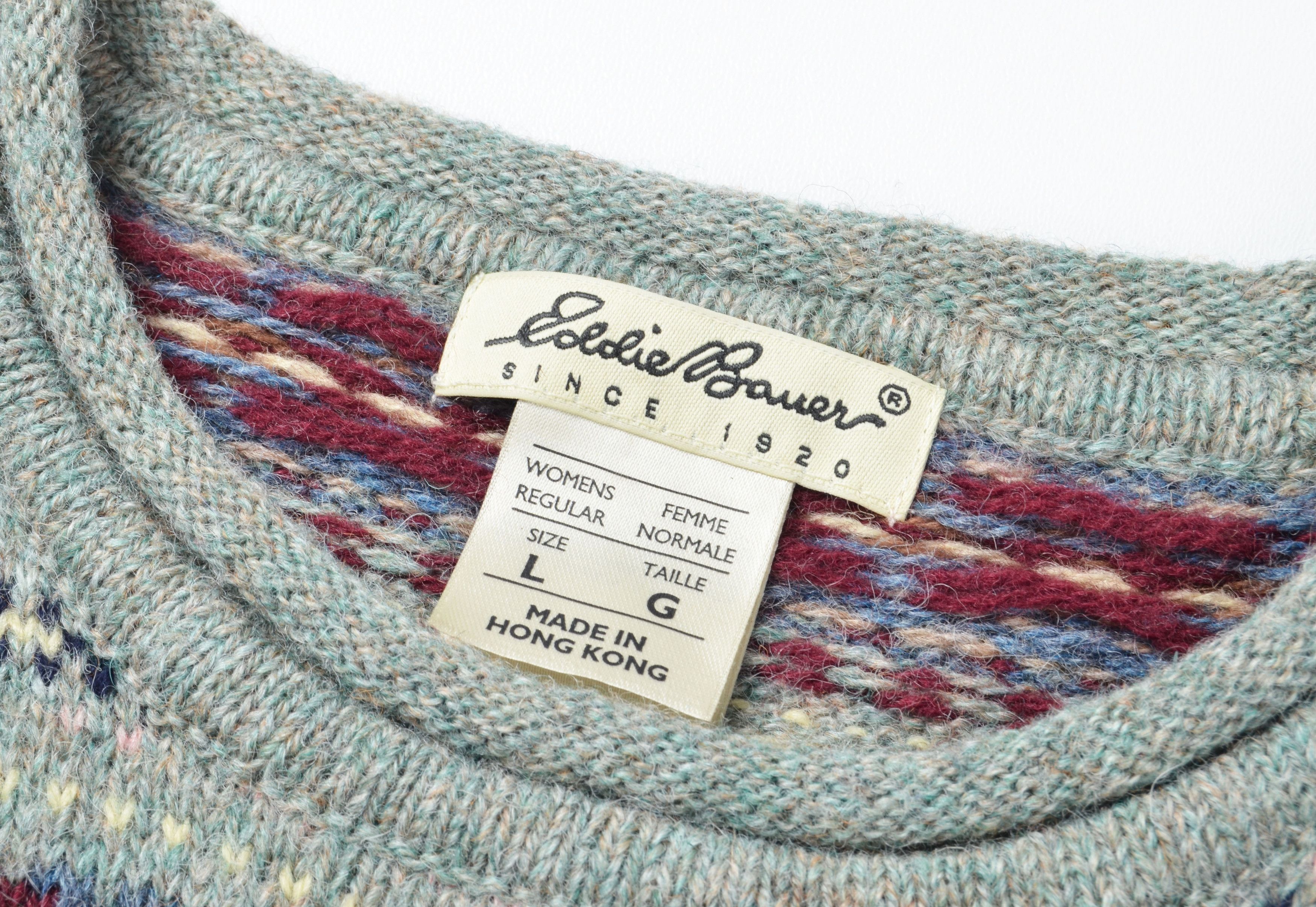 Eddie Bauer Vintage Eddie Bauer 90's Cottagecore Fair Isle Wool Sweater Size L / US 10 / IT 46 - 8 Thumbnail