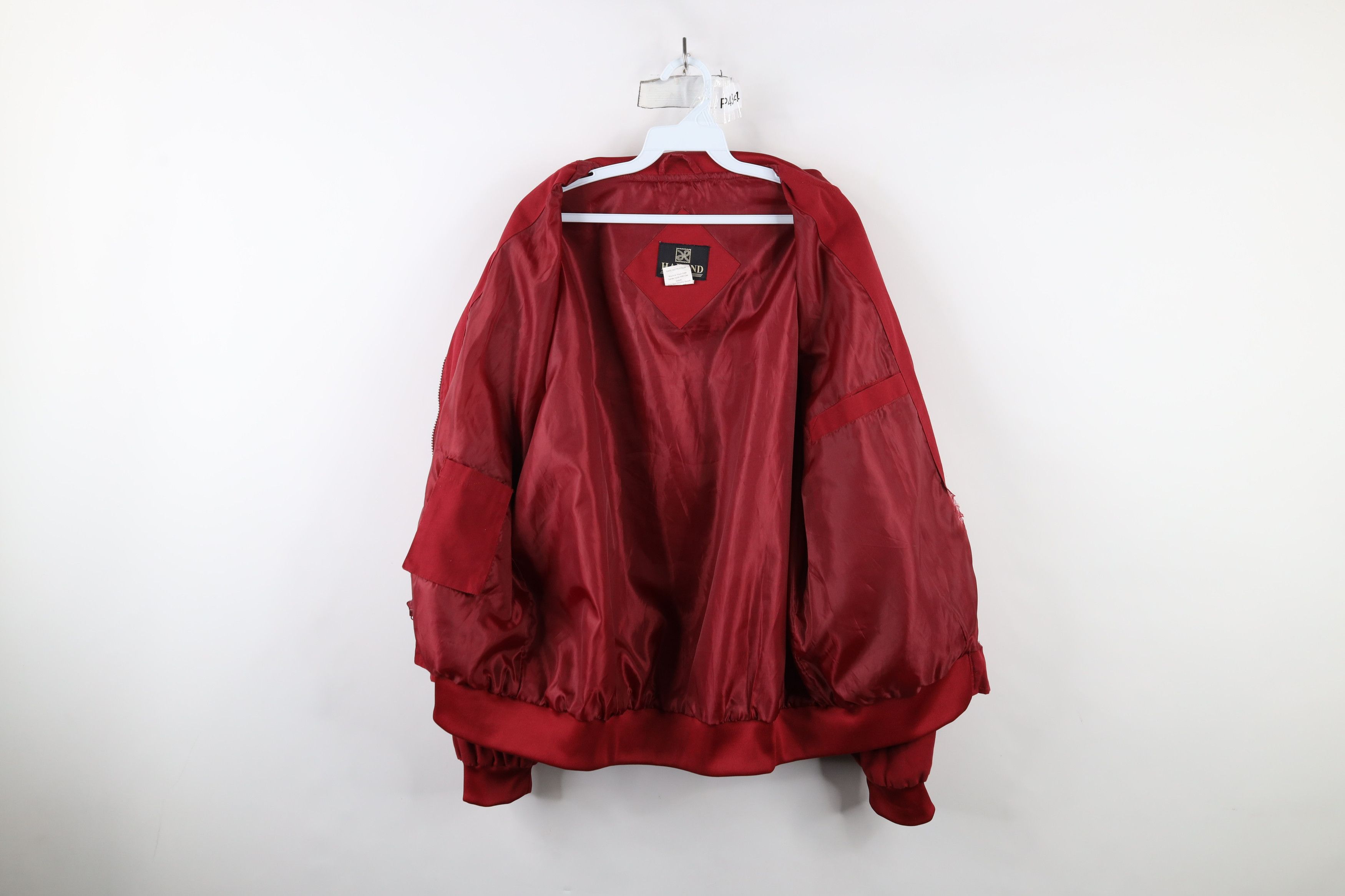 Vintage Vintage 90s Streetwear Blank Full Zip Cafe Bomber Jacket Red Size US L / EU 52-54 / 3 - 9 Thumbnail