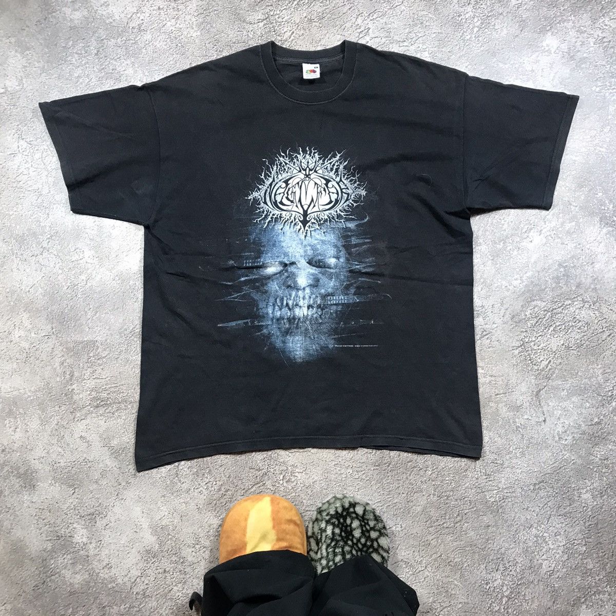 Vintage Vintage 90s Graphic Tee Skull Monster Dark Grunge Slim XL Size US XL / EU 56 / 4 - 1 Thumbnail