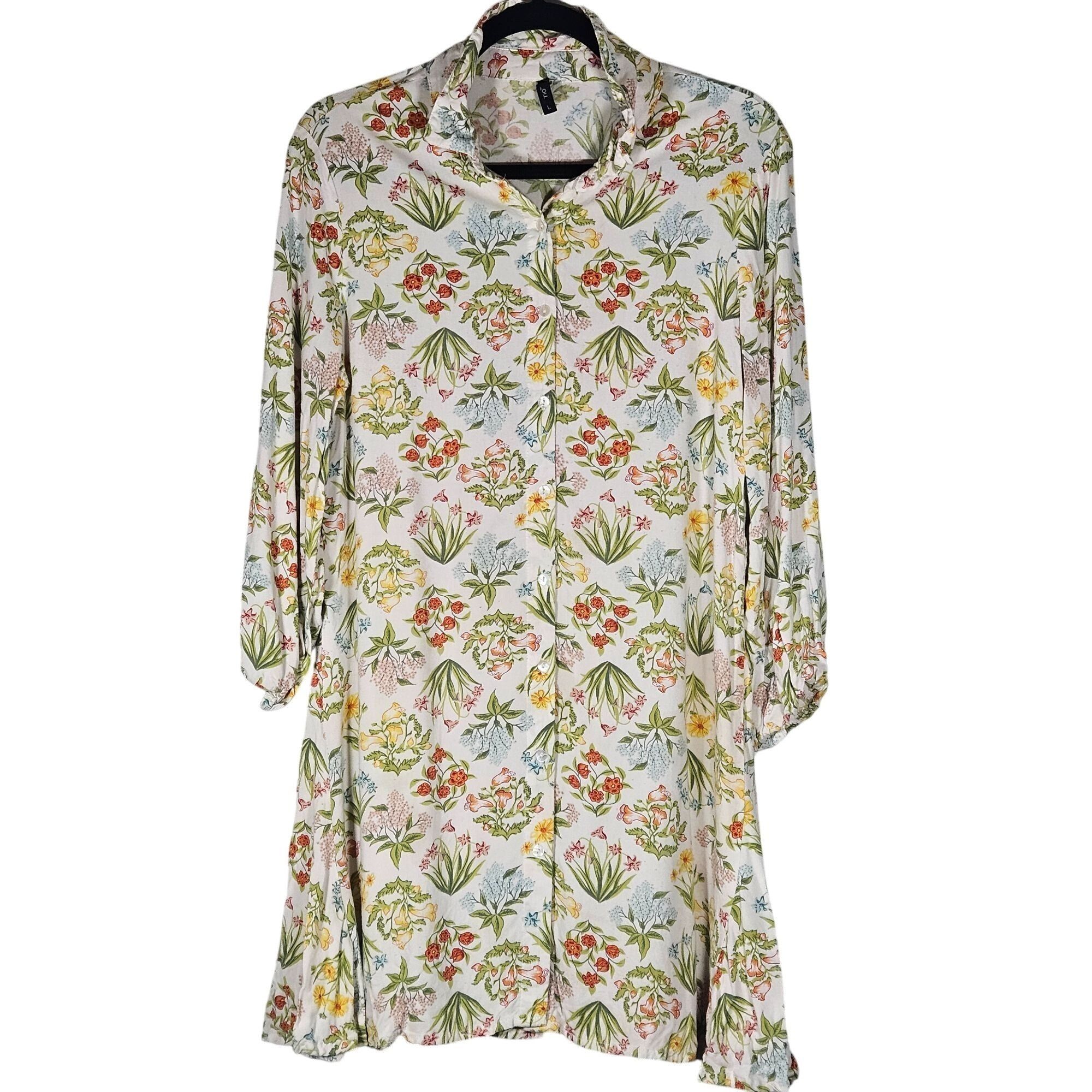 Other Rio Multicolor Floral Women's Shirt Dress Kurta Size L Boho Size L / US 10 / IT 46 - 4 Thumbnail