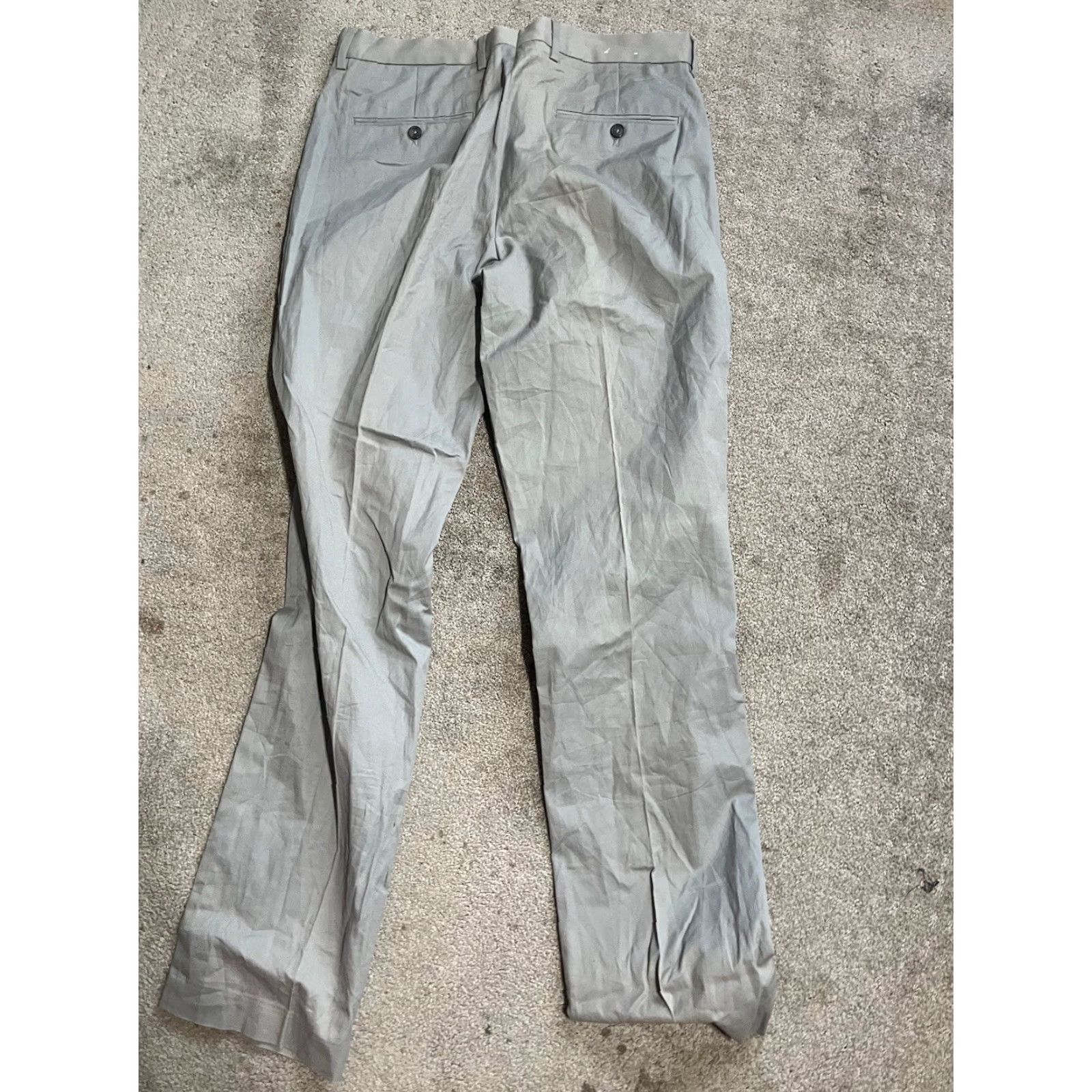 Express Express Photographer Dress Pants Mens 32x34 Gray Straight Leg Zip Front Flat Front Cotton Canvas Pants Size US 32 / EU 48 - 3 Thumbnail