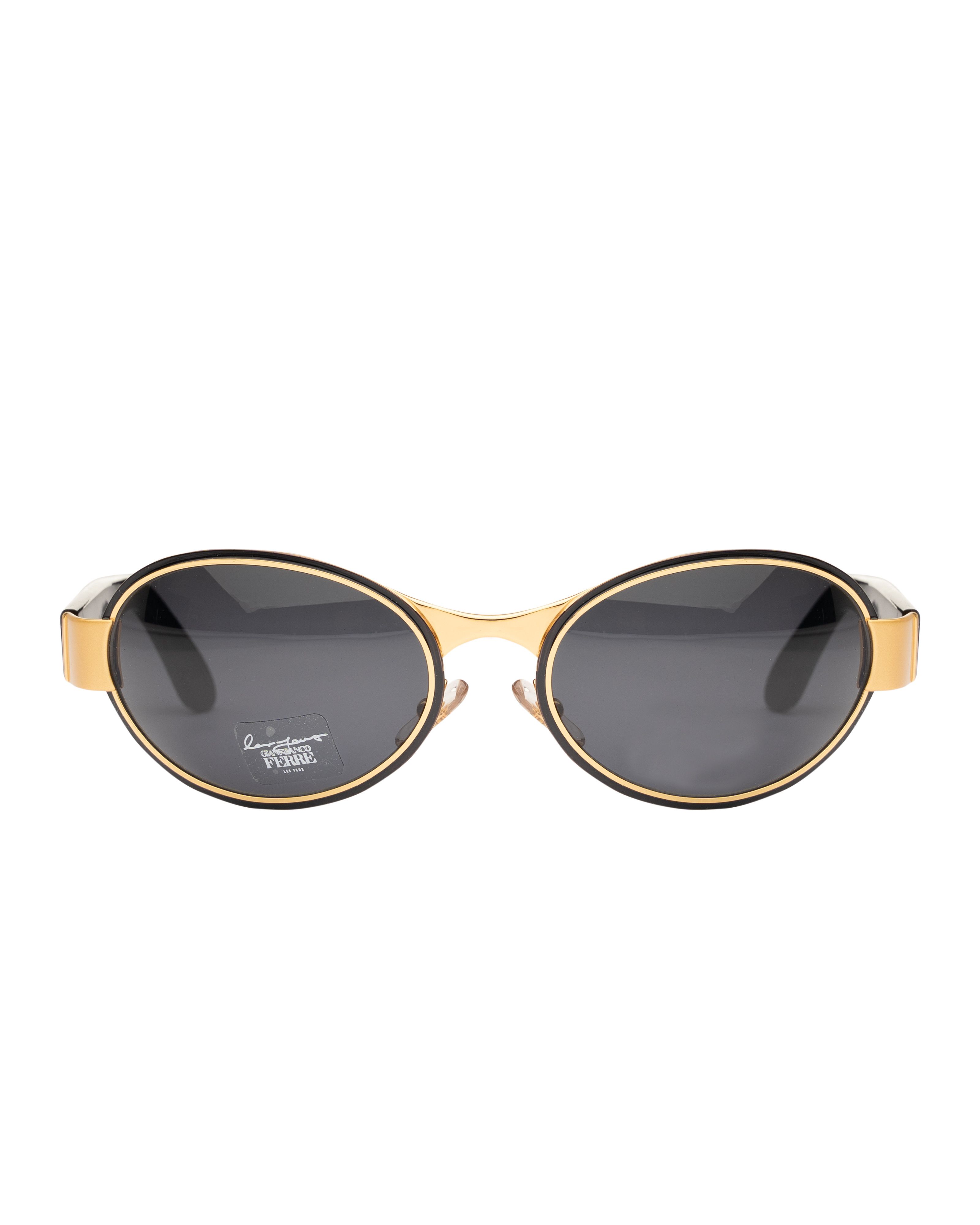 Gianfranco Ferre Gianfranco Ferre 90's Gold & Black Oval Sunglasses Size ONE SIZE - 1 Thumbnail