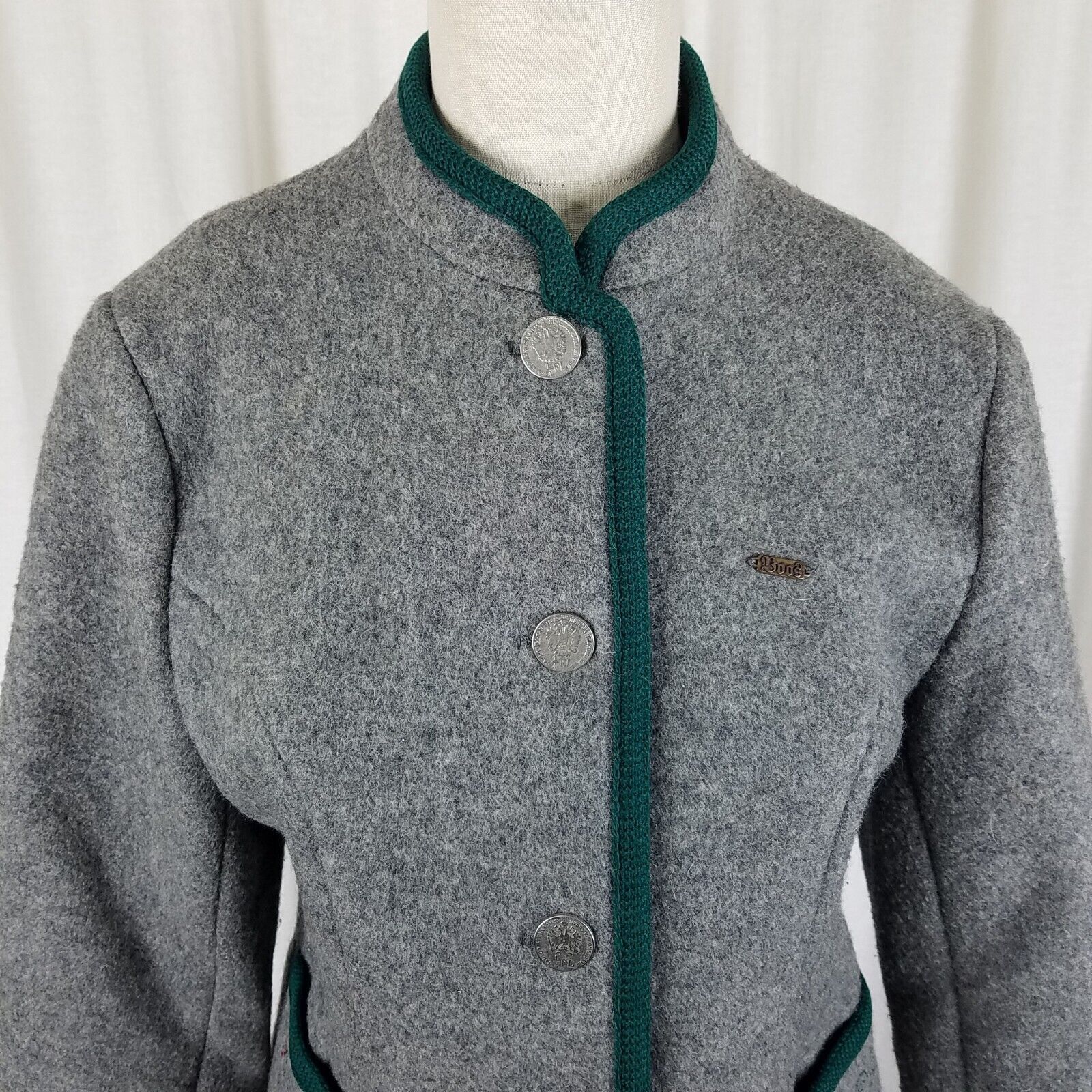 Vintage Vtg Boos Austria Nordic Felted Boiled Wool Sweater Jacket 42 Size M / US 6-8 / IT 42-44 - 2 Thumbnail