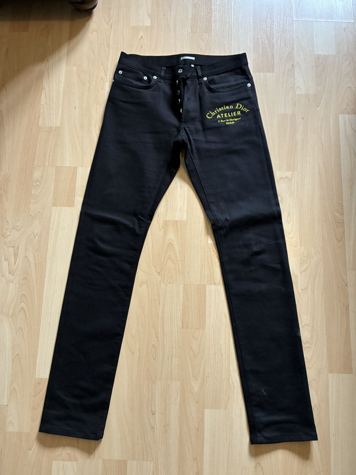 Dior Dior Atelier Embroided Black Jeans Size US 29 - 1 Thumbnail