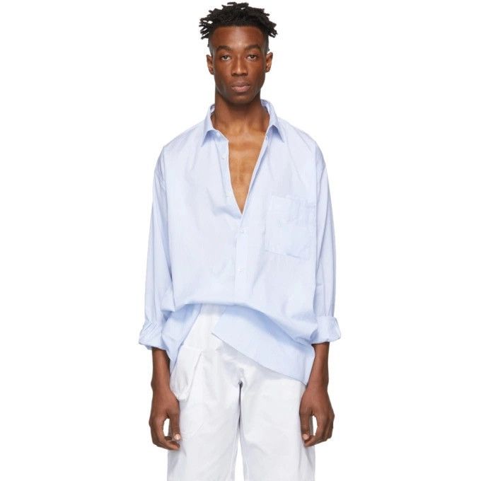 Jacquemus “Le Gadjo” Blue Striped La Grande Chemise Shirt Size US S / EU 44-46 / 1 - 1 Thumbnail