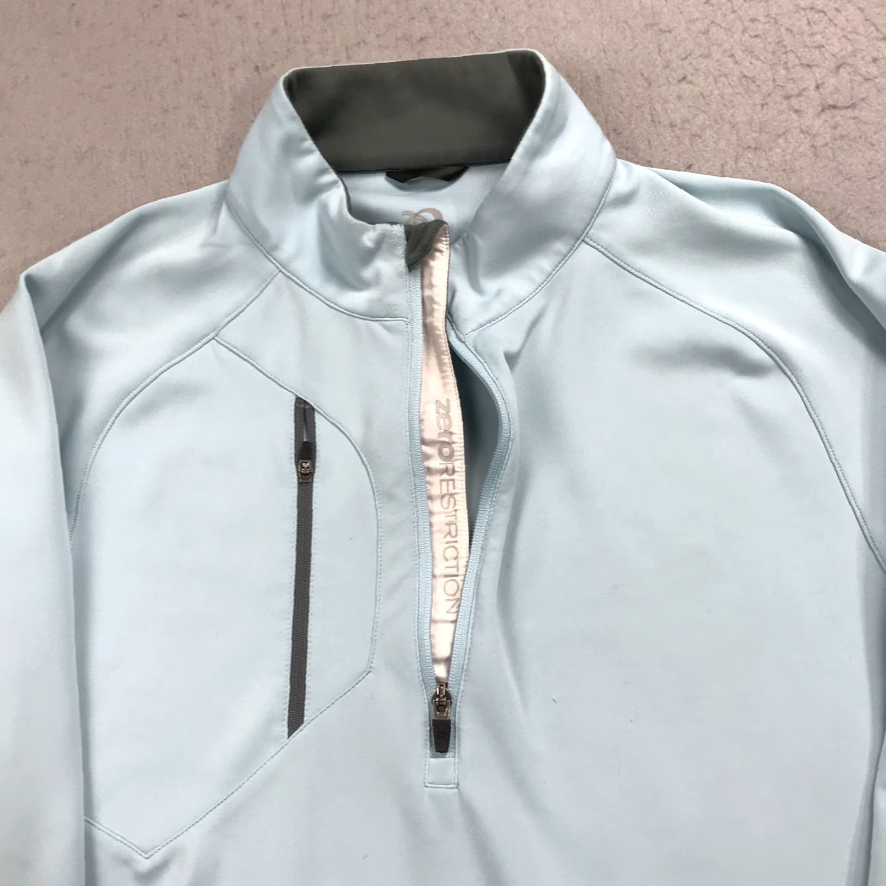 Vintage Zero Restriction Z500 Golf Jacket Mens Large Light Blue 1/4 Zip Tour Shirt Size US L / EU 52-54 / 3 - 2 Thumbnail