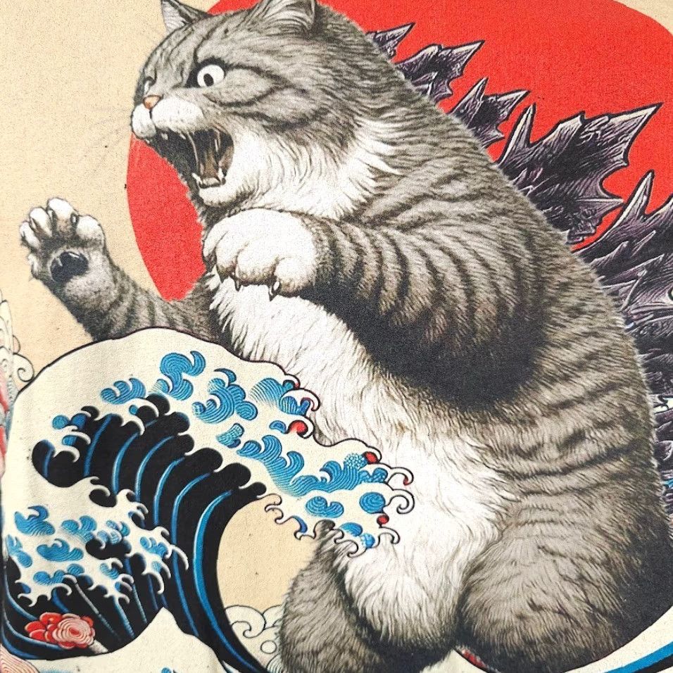 Gildan Catzilla T Shirt Mens Size Large Kaiju Japanese Art Tee Size US L / EU 52-54 / 3 - 3 Thumbnail