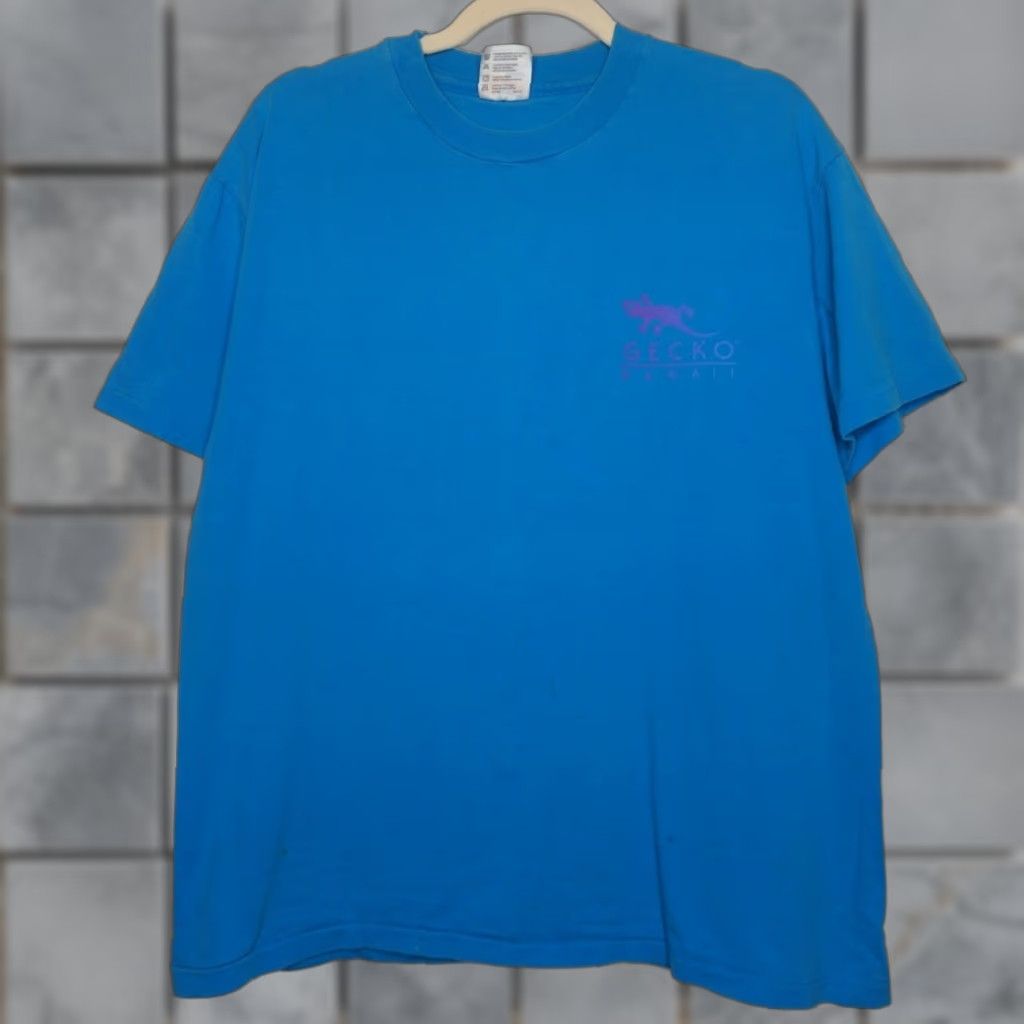 Hanes VINTAGE Hanes Blue Double Sided Surf Surfer Art Shirt Gecko Hawaii Large L Unisex Adults Toys? Size US L / EU 52-54 / 3 - 1 Thumbnail