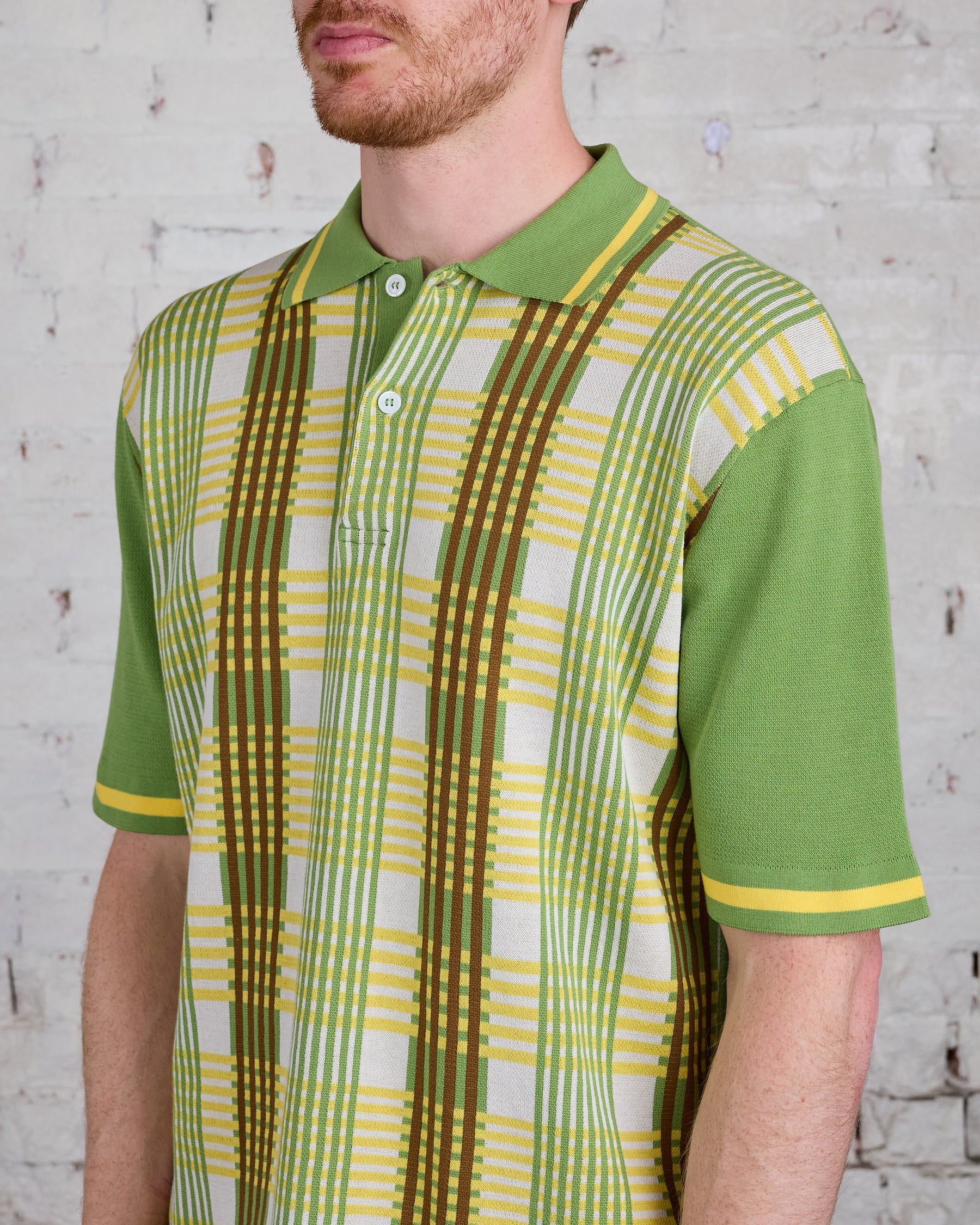Marni oc11z0525 Light Cotton Check Polo in Multicolor Size US XL / EU 56 / 4 - 2 Thumbnail
