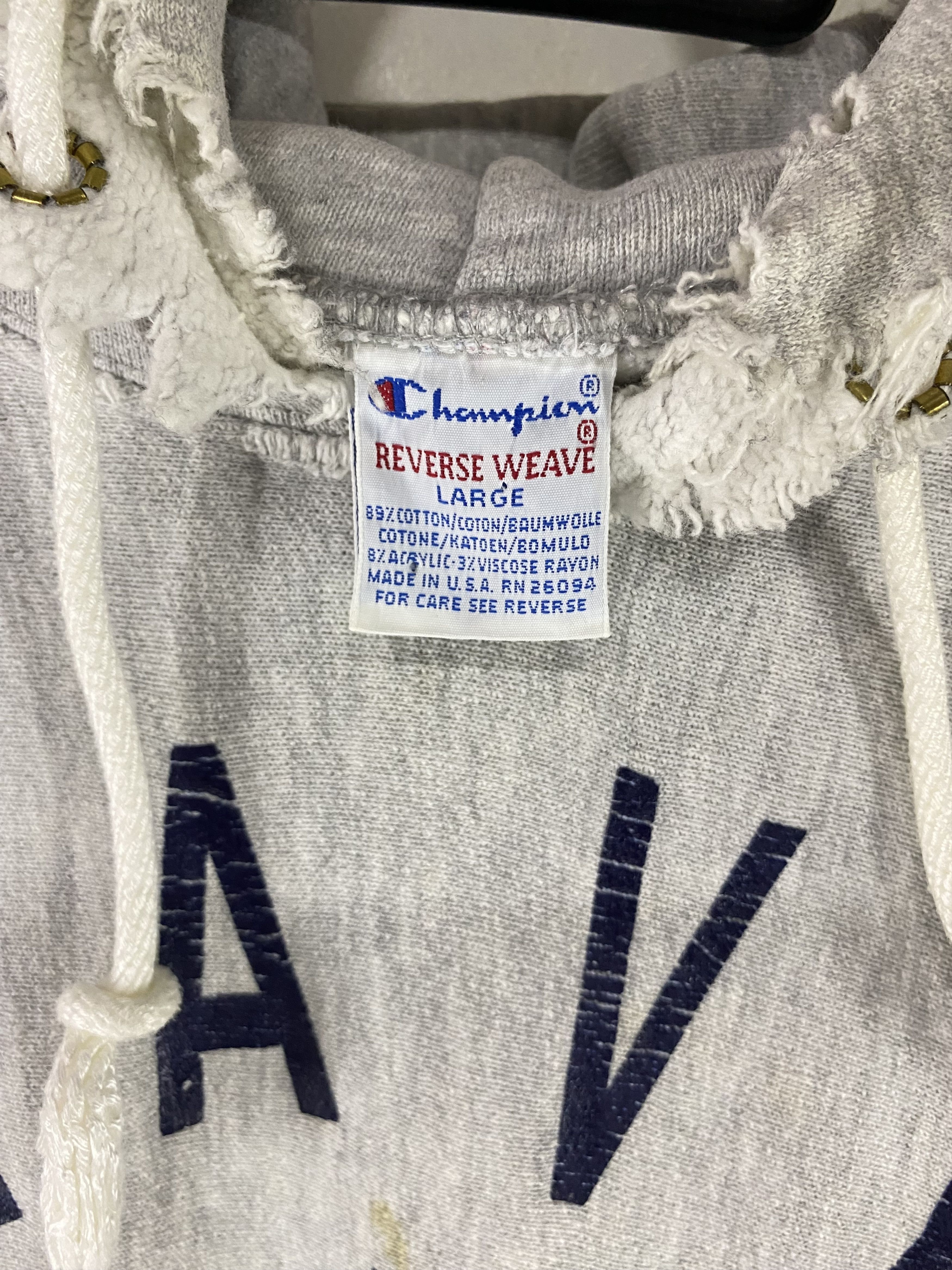 Champion × Vintage 90s Champion Reverse Weave Navy Prep NAPS hoodies sweatshirt Size US L / EU 52-54 / 3 - 11 Thumbnail