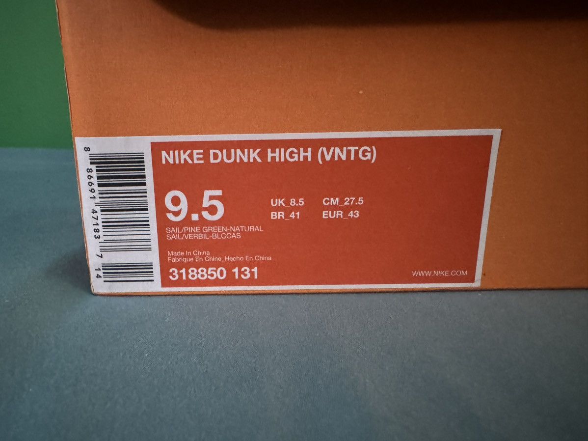 Nike Nike Dunk High Vintage Green 2008 Size US 9.5 / EU 42-43 - 6 Thumbnail