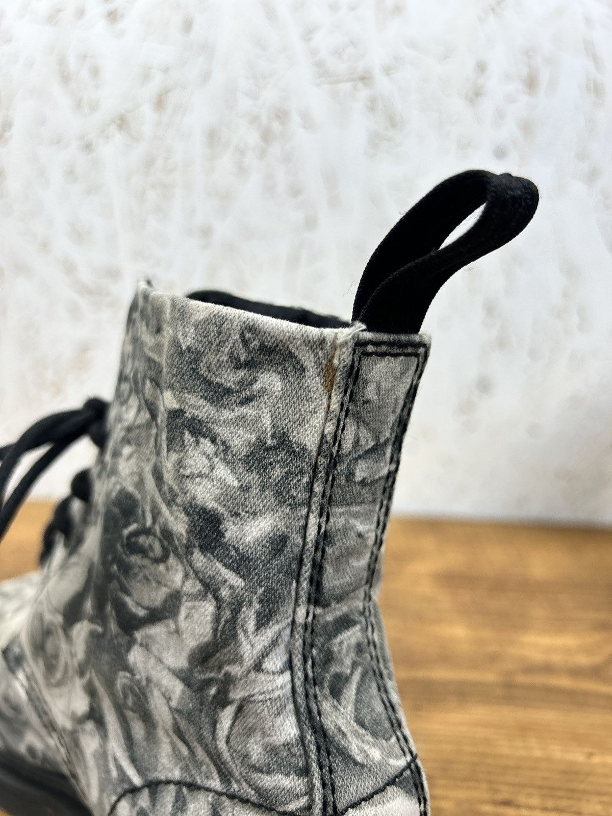 Dr. Martens Dr Martens 1460 Beckett Canvas Black Grey Roses Boots US 4 Size US 4 / IT 34 - 11 Thumbnail