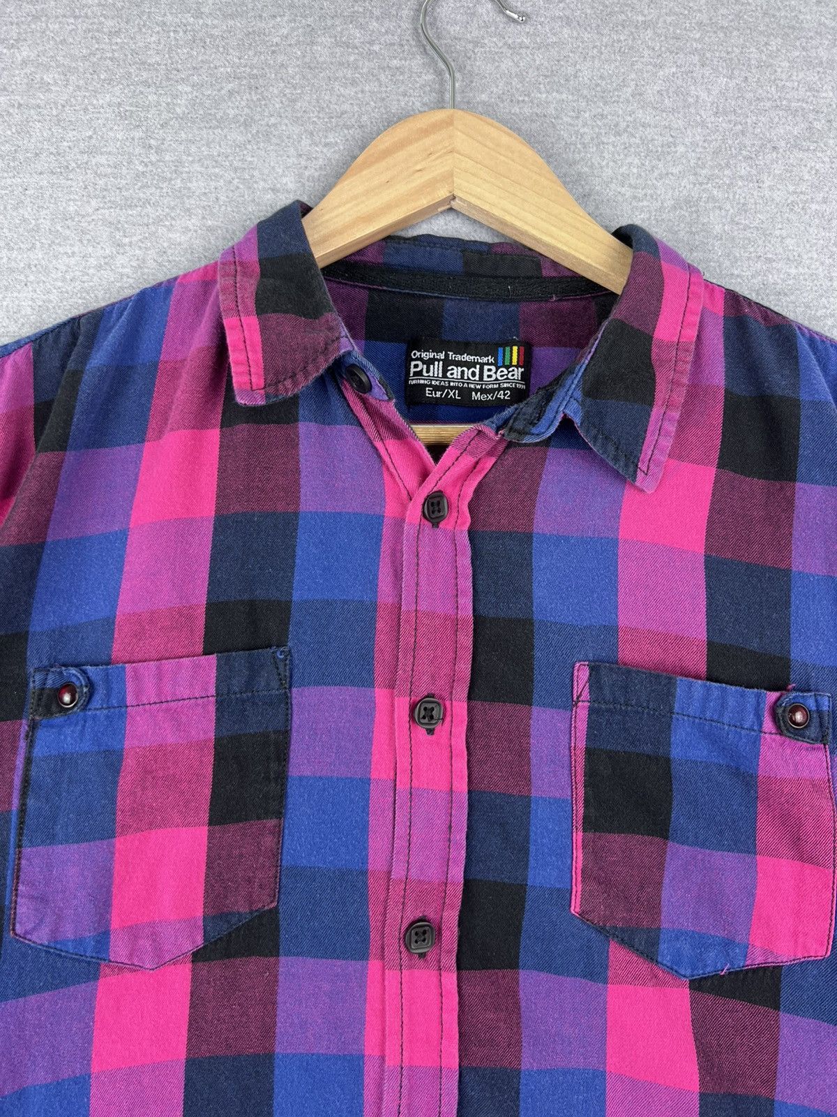 Vintage Pull And Bear Original Men’s Shirt purple pearl snap Size XL Size US XL / EU 56 / 4 - 1 Thumbnail