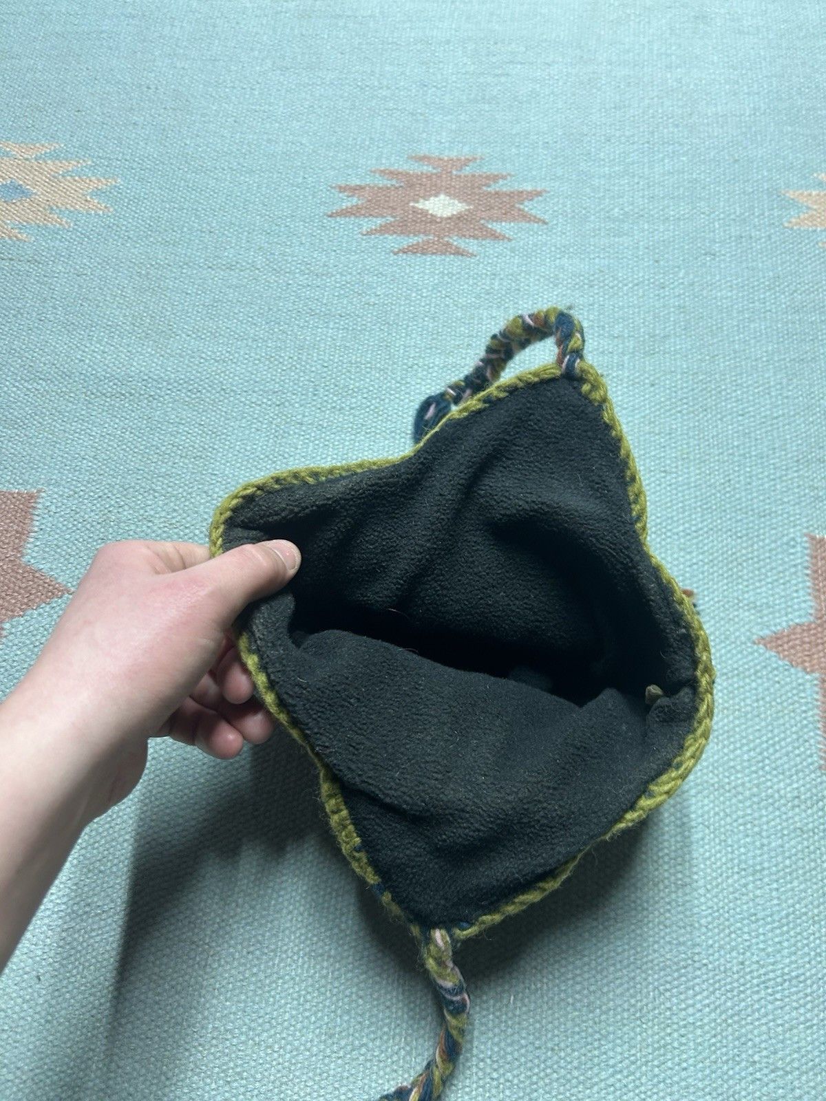 Vintage Vtg wool knit beanie toboggan winter hat Nepal lined small Size ONE SIZE - 5 Thumbnail