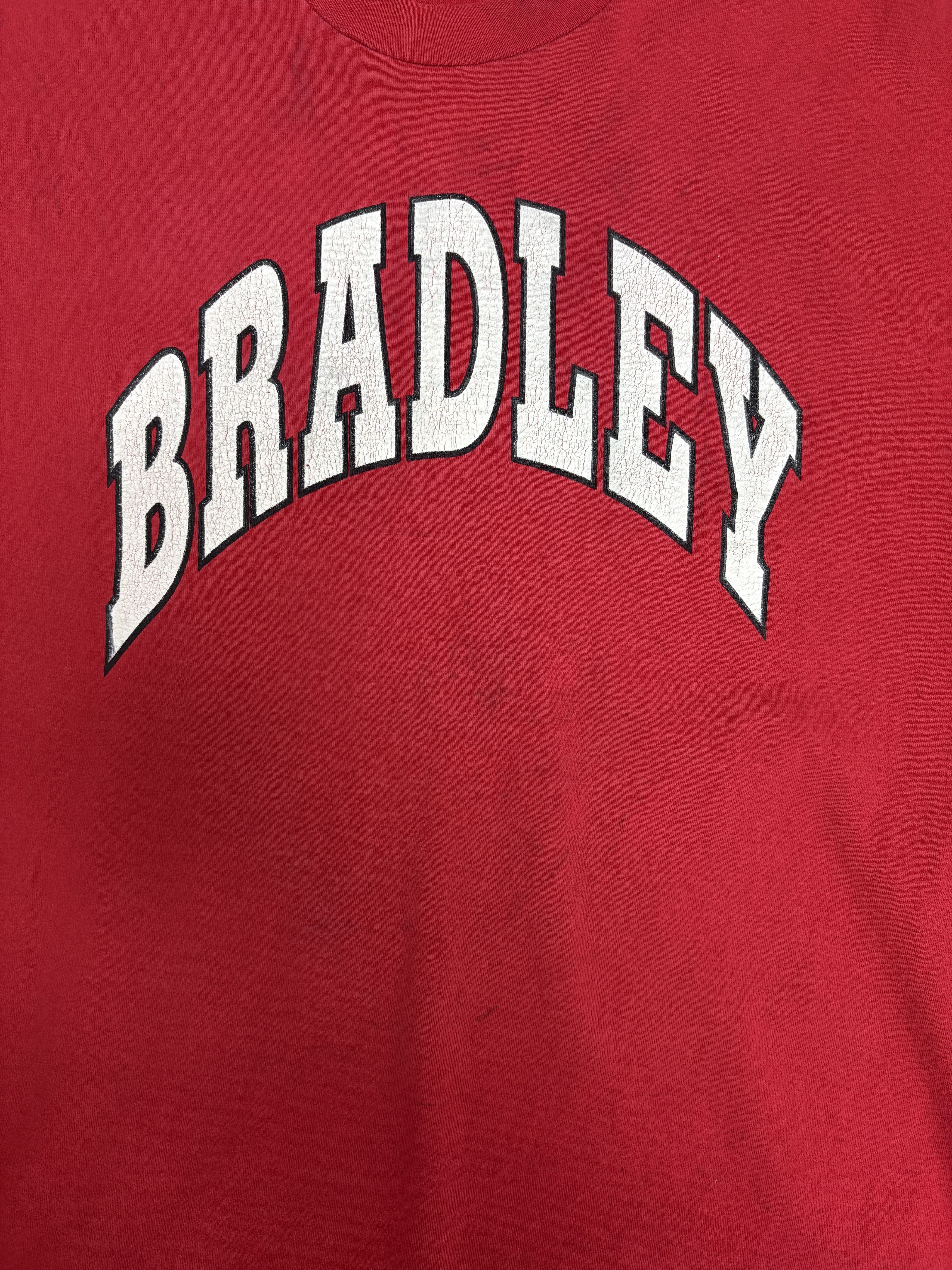 Vintage Bradley Braves Spell Out Vintage Red T-Shirt Tee Size US XL / EU 56 / 4 - 2 Thumbnail