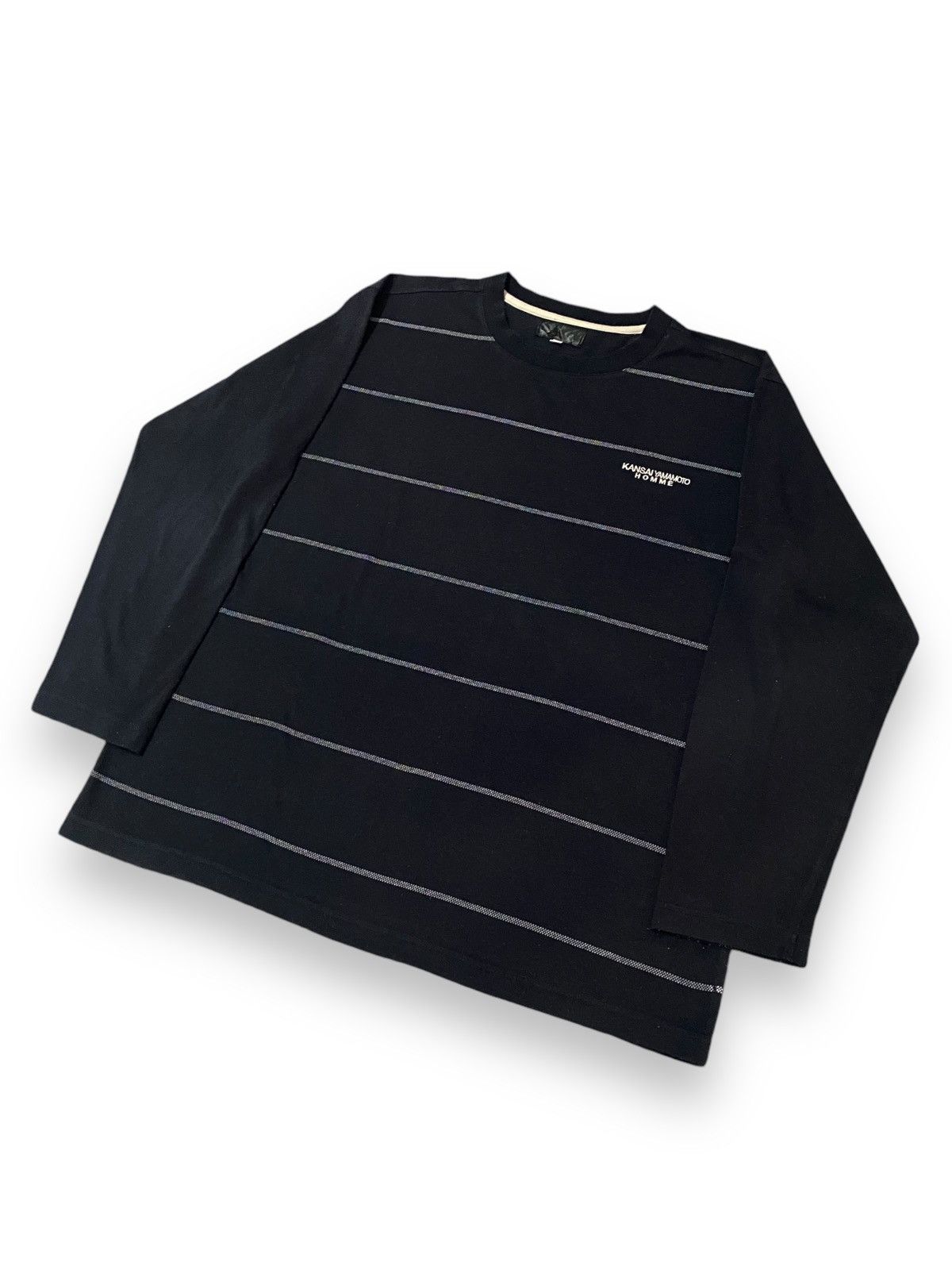 Japanese Brand × Kansai Yamamoto × Vintage VINTAGE KANSAI YAMAMOTO HOMME STRIPES LONGSLEEVE TEE Size US M / EU 48-50 / 2 - 2 Thumbnail