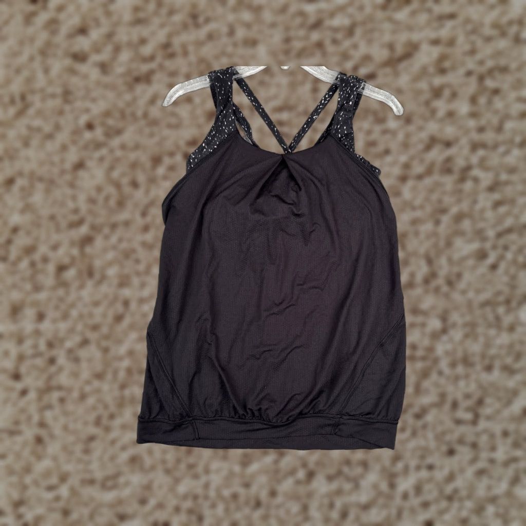 Lululemon Lululemon Shirt Women 8 Black Nouveau Limits Tank Built In Bra Luxtreme W1NBBS Tank Sleeveless Racerback Casual Womens Sports Shirt Black 8 Size M / US 6-8 / IT 42-44 - 1 Thumbnail