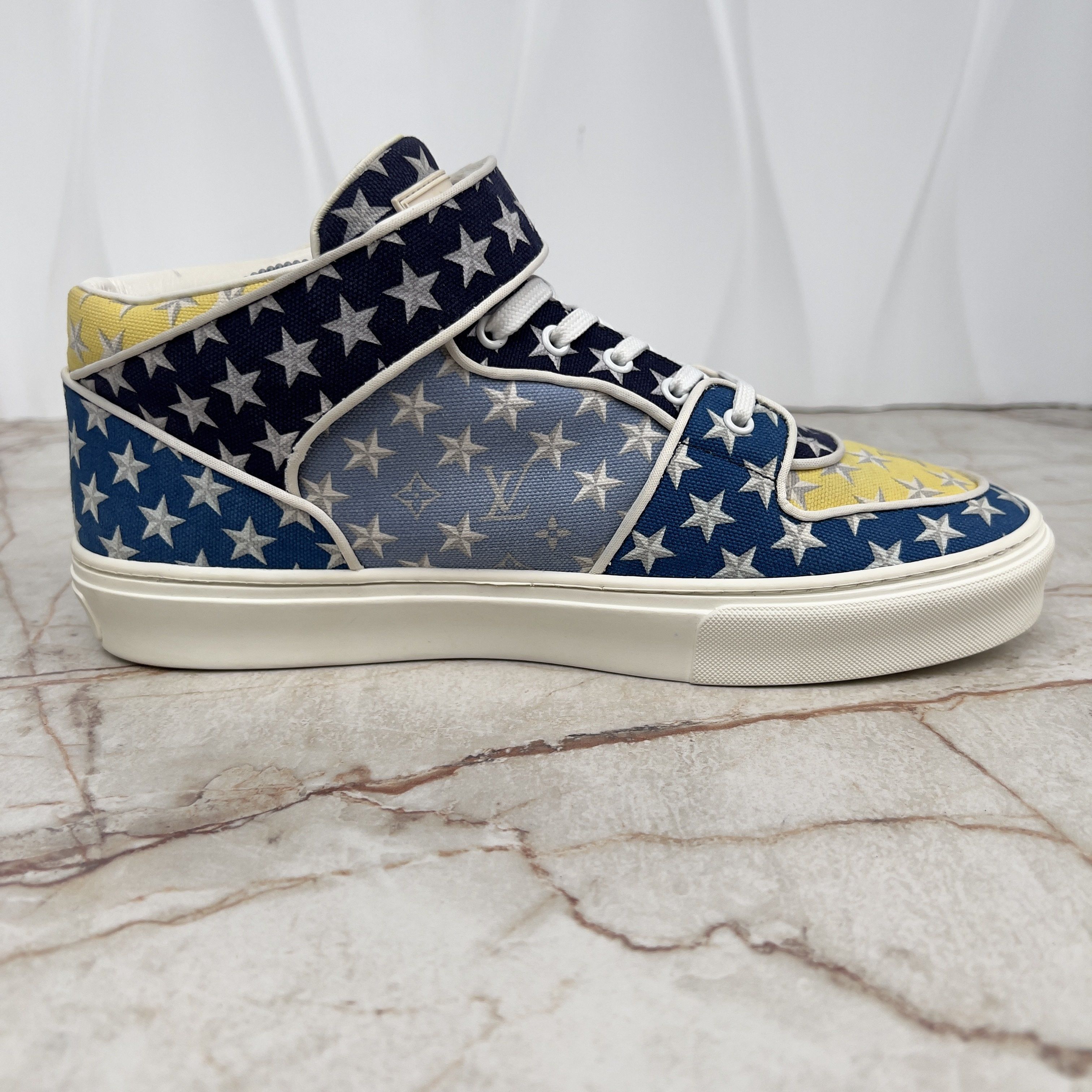 Louis Vuitton Acapulco Stars Monogram Sneakers Blue Fabric Size US 8.5 / EU 41-42 - 7 Thumbnail