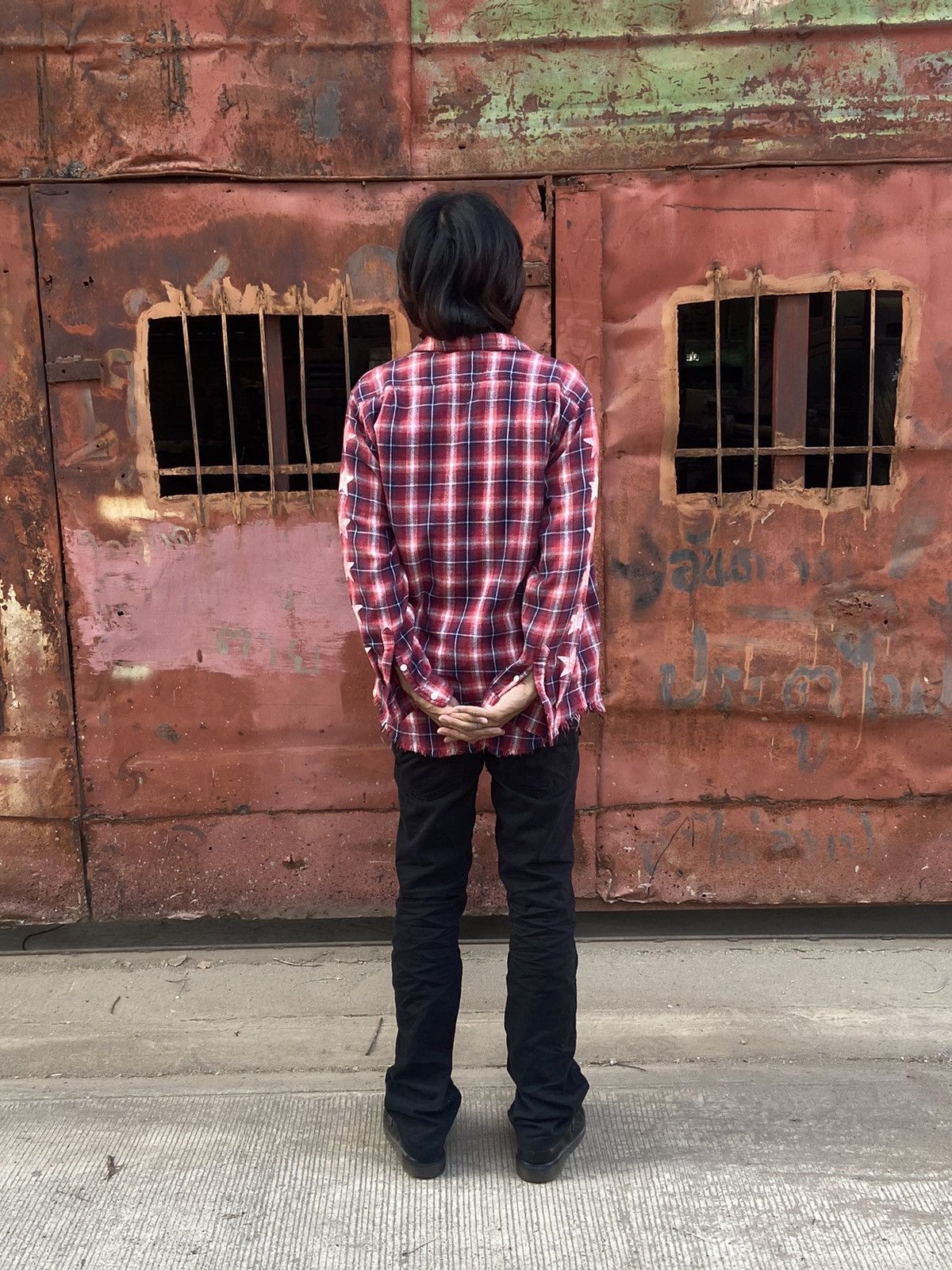 Japanese Brand Japanese distressed flannel shirt punk inspired Size US S / EU 44-46 / 1 - 6 Thumbnail