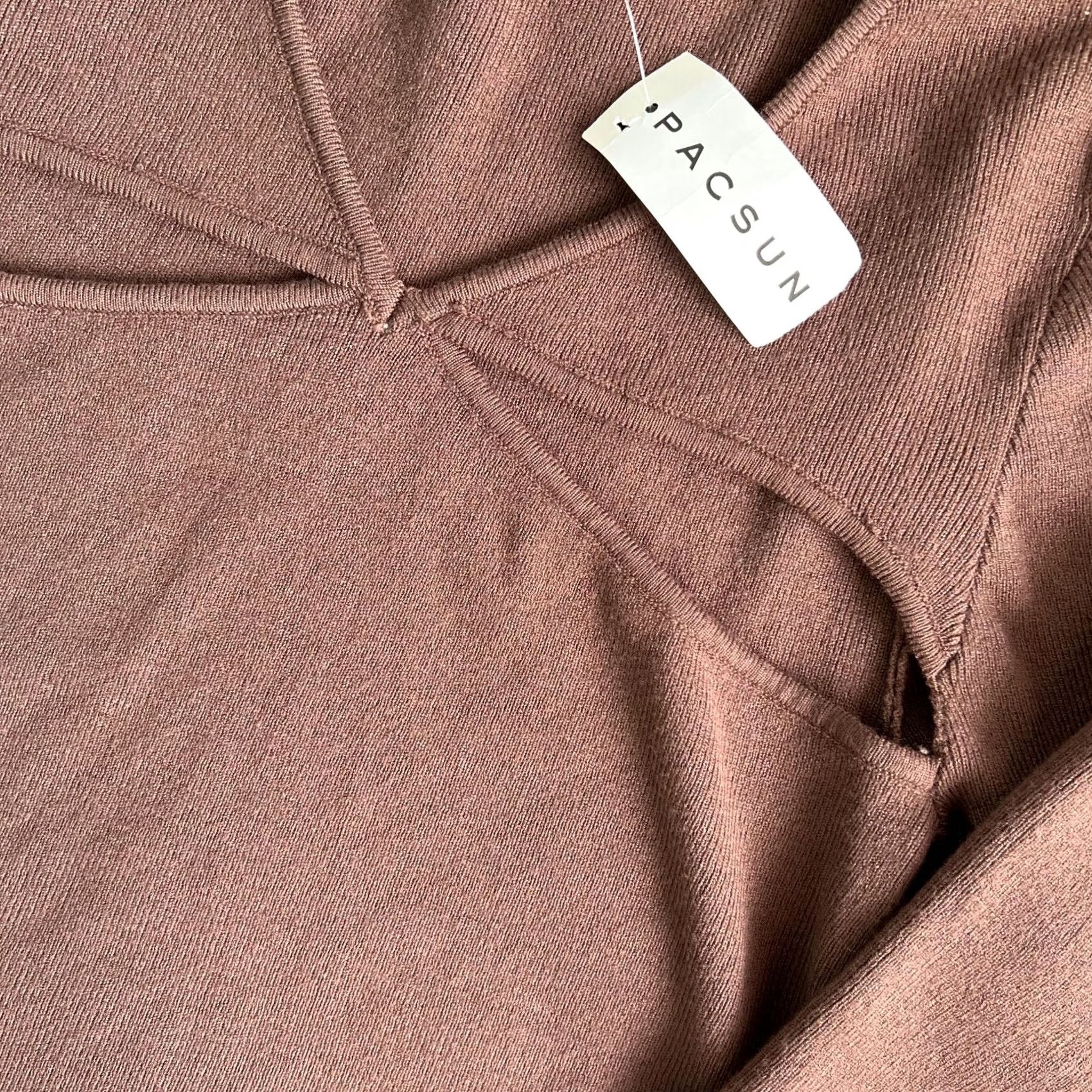 Vintage Kendall And Kylie Sweater Womens Medium Brown V Neck Cutout Knit Long Sleeve Size M / US 6-8 / IT 42-44 - 2 Thumbnail