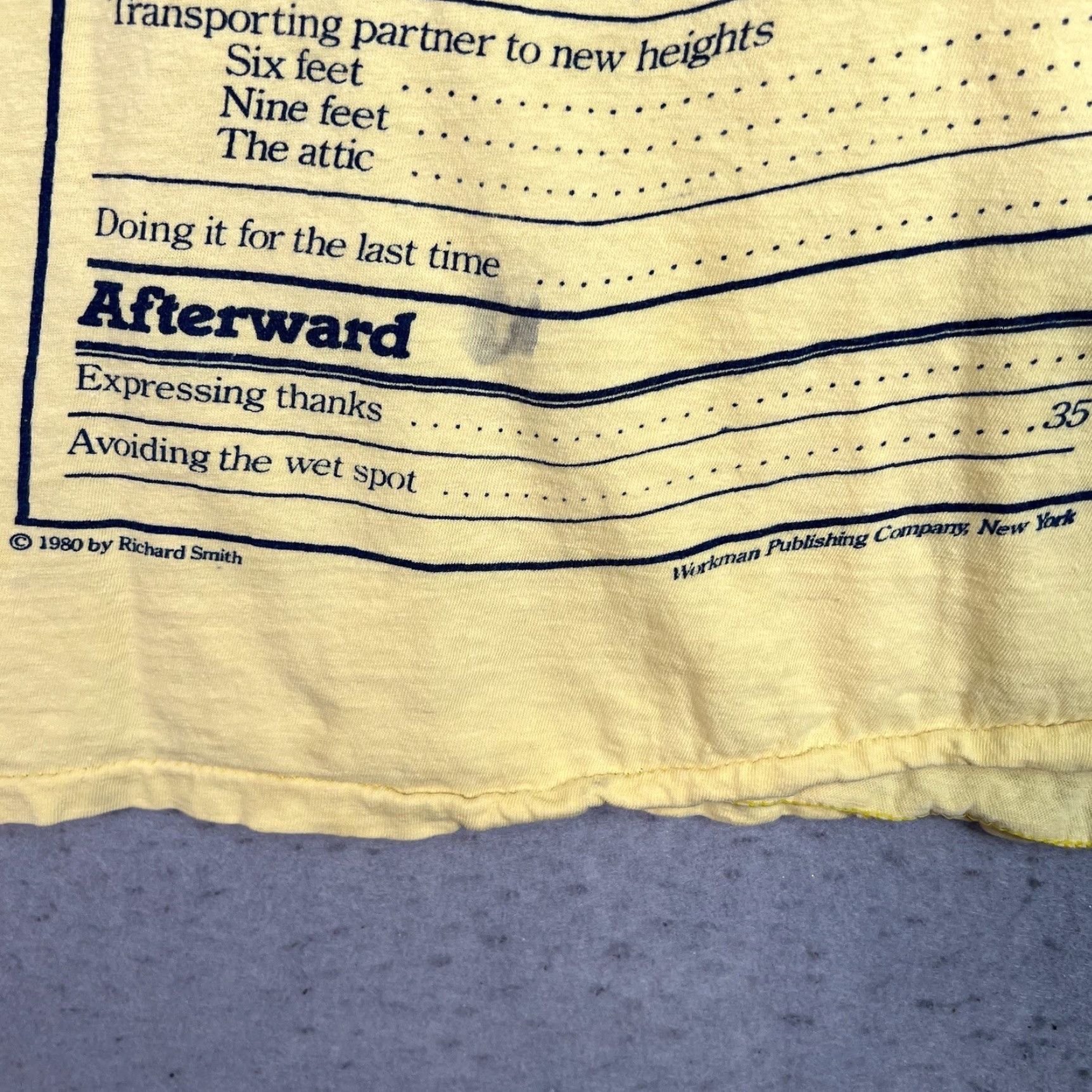 Vintage VINTAGE 1980s Richard Smith Dieters Weight Loss During Sex T Shirt 3XL Mens Yellow Graphic Tee Short Sleeve Cotton Reg 3XL Fits XL Size US XXL / EU 58 / 5 - 5 Thumbnail