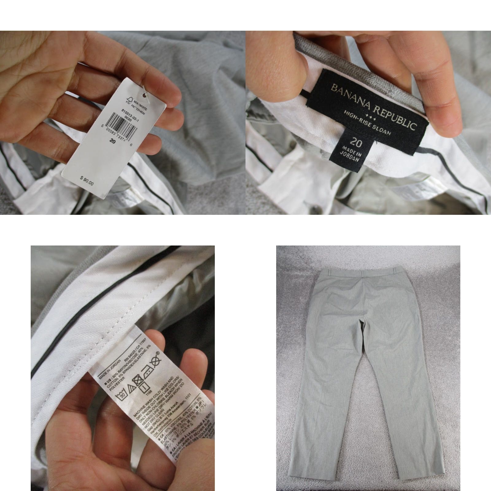 Banana Republic VINTAGE Banana Republic Pants Womens 20 High Rise Sloan Gray Slim Fit NEW Size 42" / US 20 - 8 Thumbnail